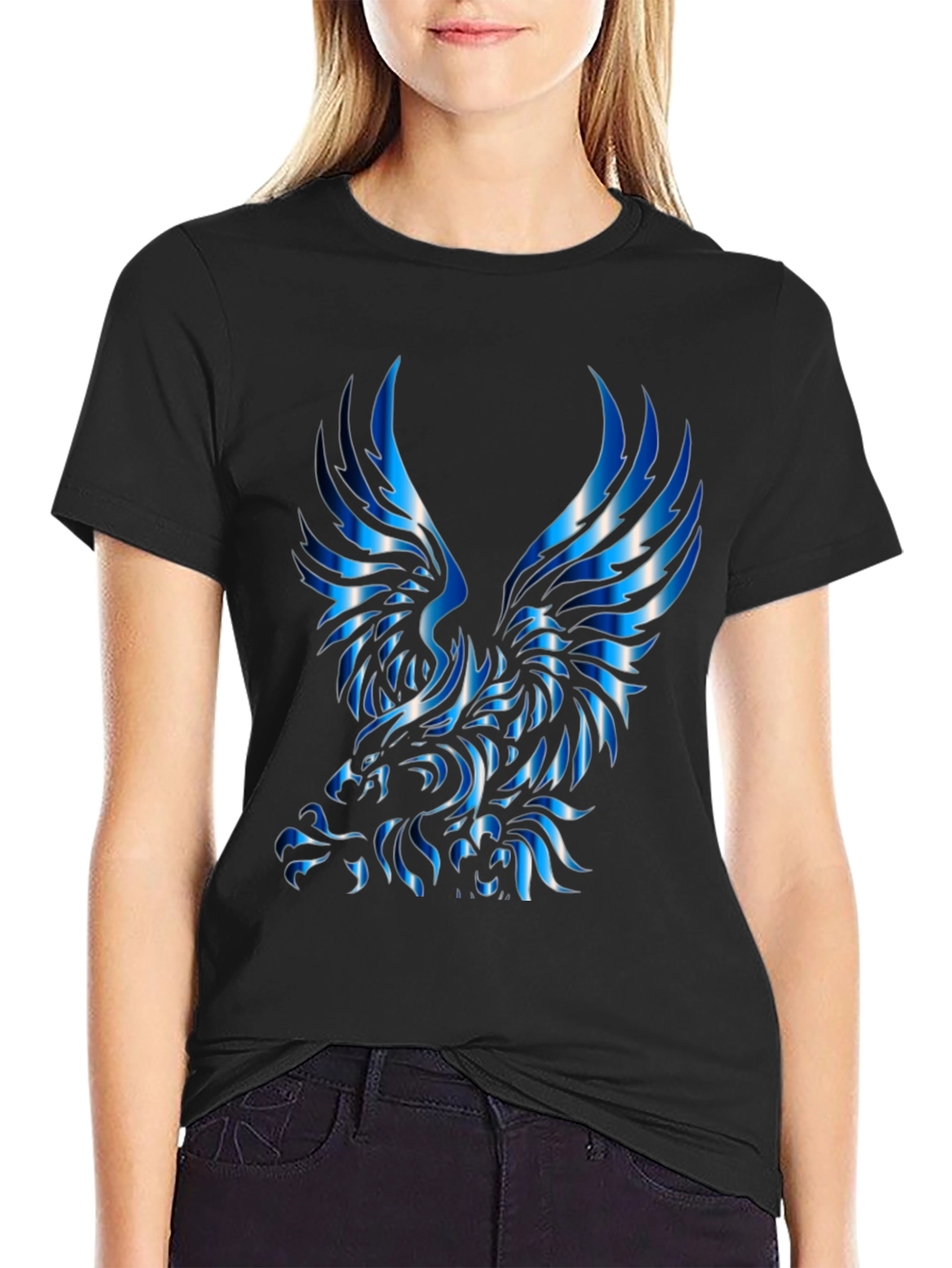 Bold Eagle Graphic Tee - Black