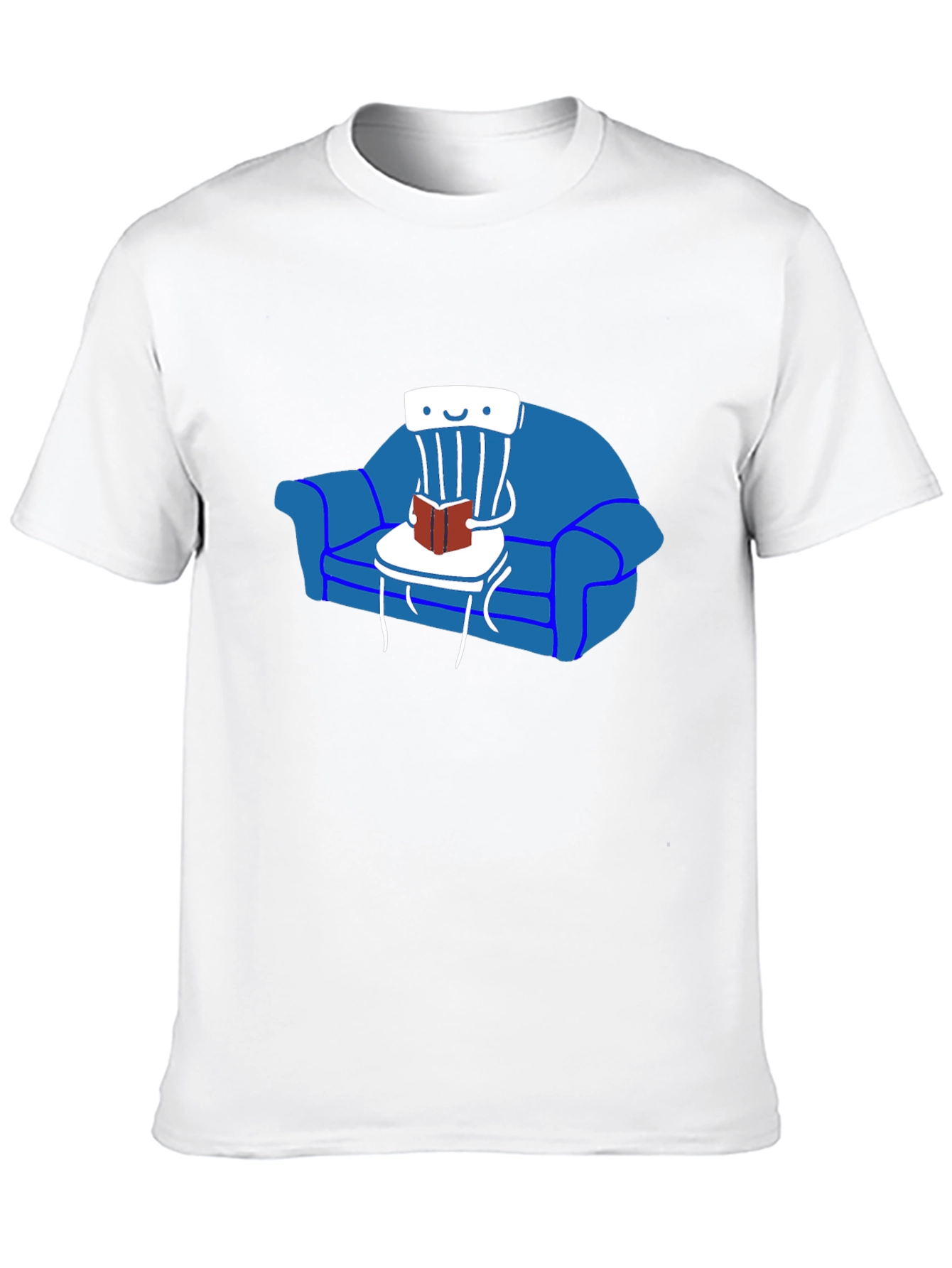 Chair Reading on Sofa T-Shirt - Unique Graphic Tee