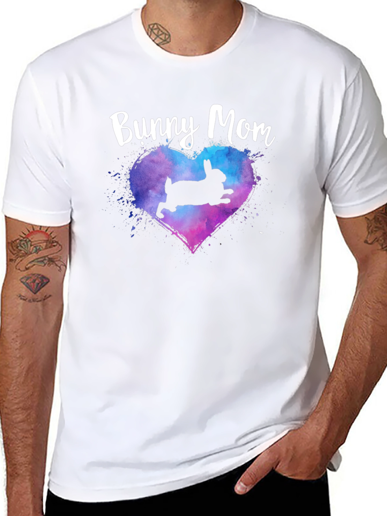 Bunny Mom T-Shirt - Cute Rabbit Heart Design