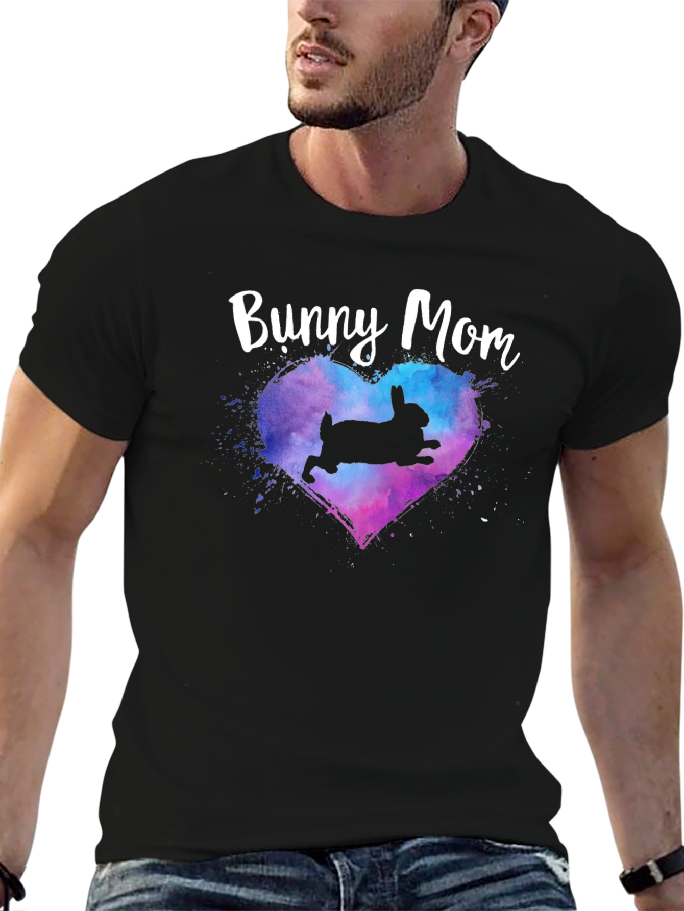 Bunny Mom T-Shirt - Cute Rabbit Heart Design