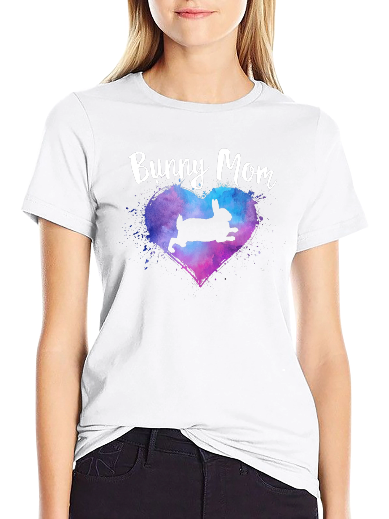 Bunny Mom T-Shirt - Cute Rabbit Heart Design