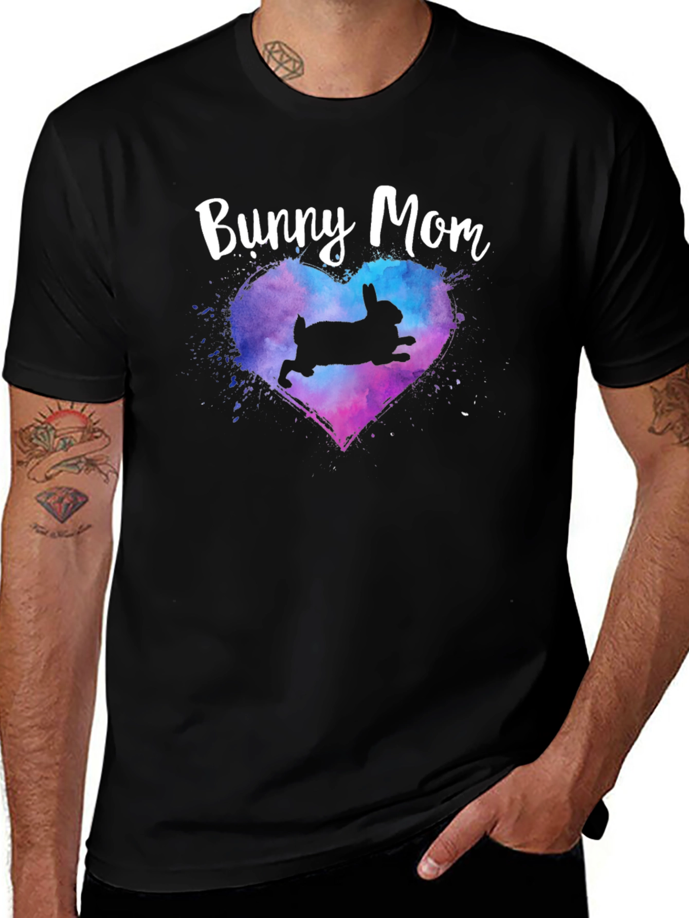 Bunny Mom T-Shirt - Cute Rabbit Heart Design