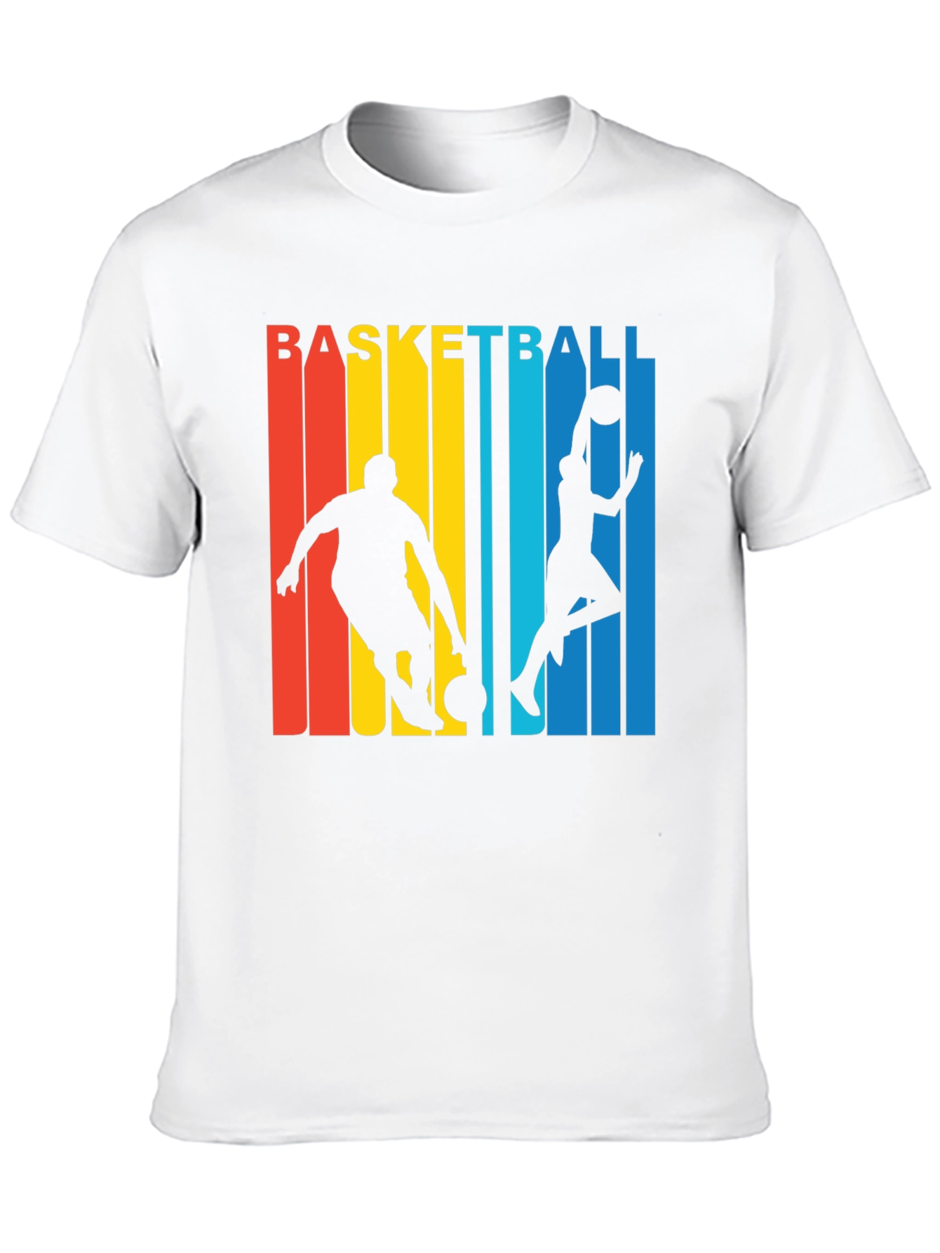 Basketball Graphic Tee - Retro Stripe Design