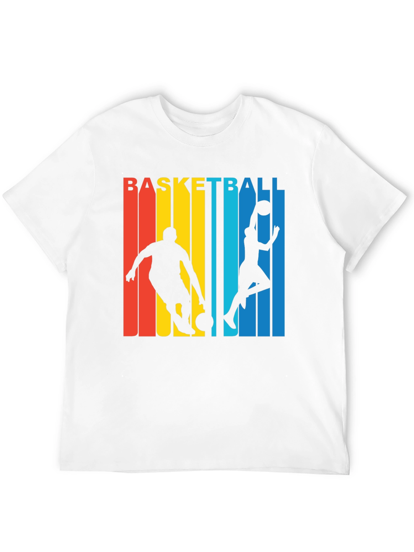 Basketball Graphic Tee - Retro Stripe Design
