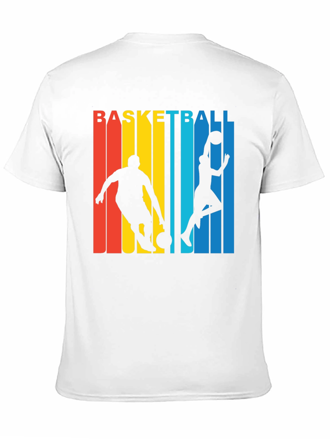 Basketball Graphic Tee - Retro Stripe Design