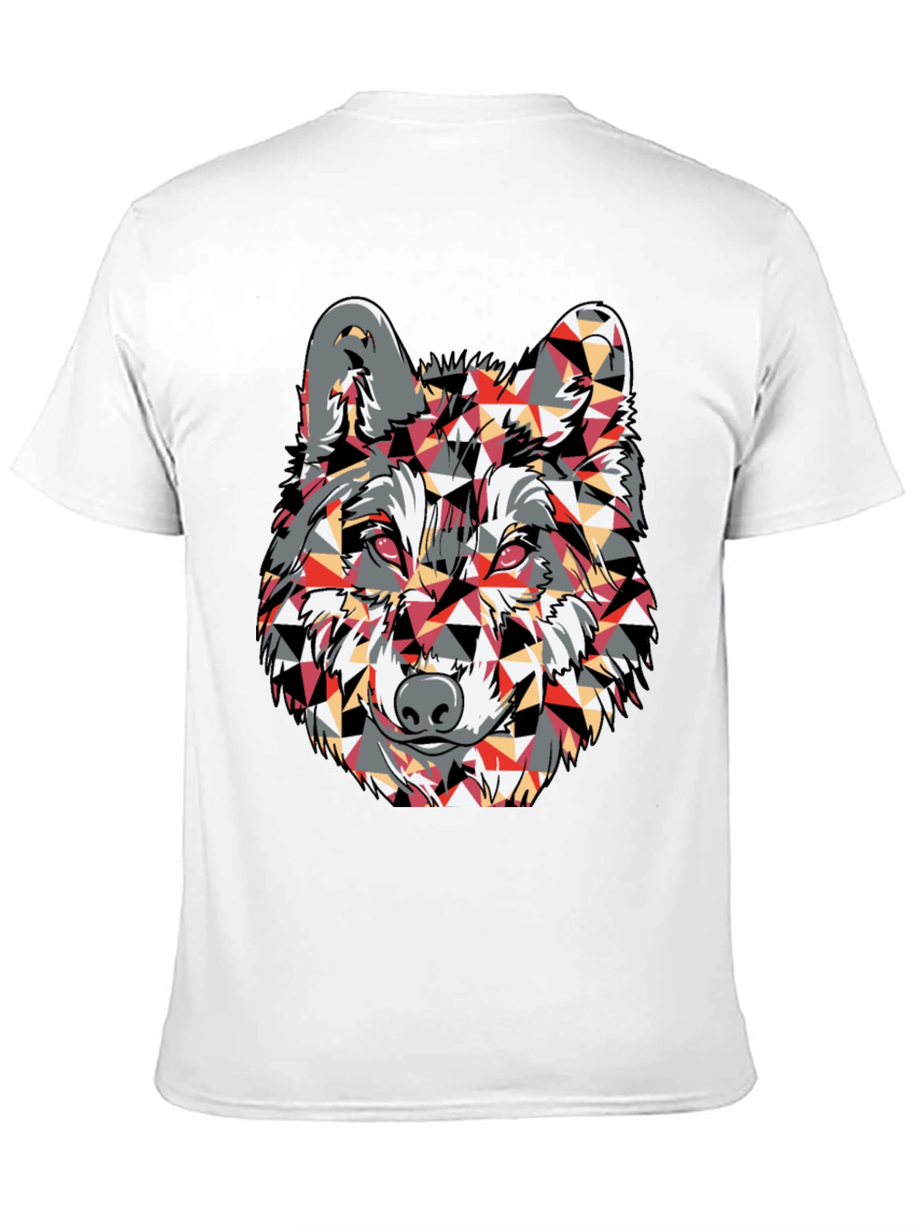 Geometric Wolf Graphic Print T-Shirt