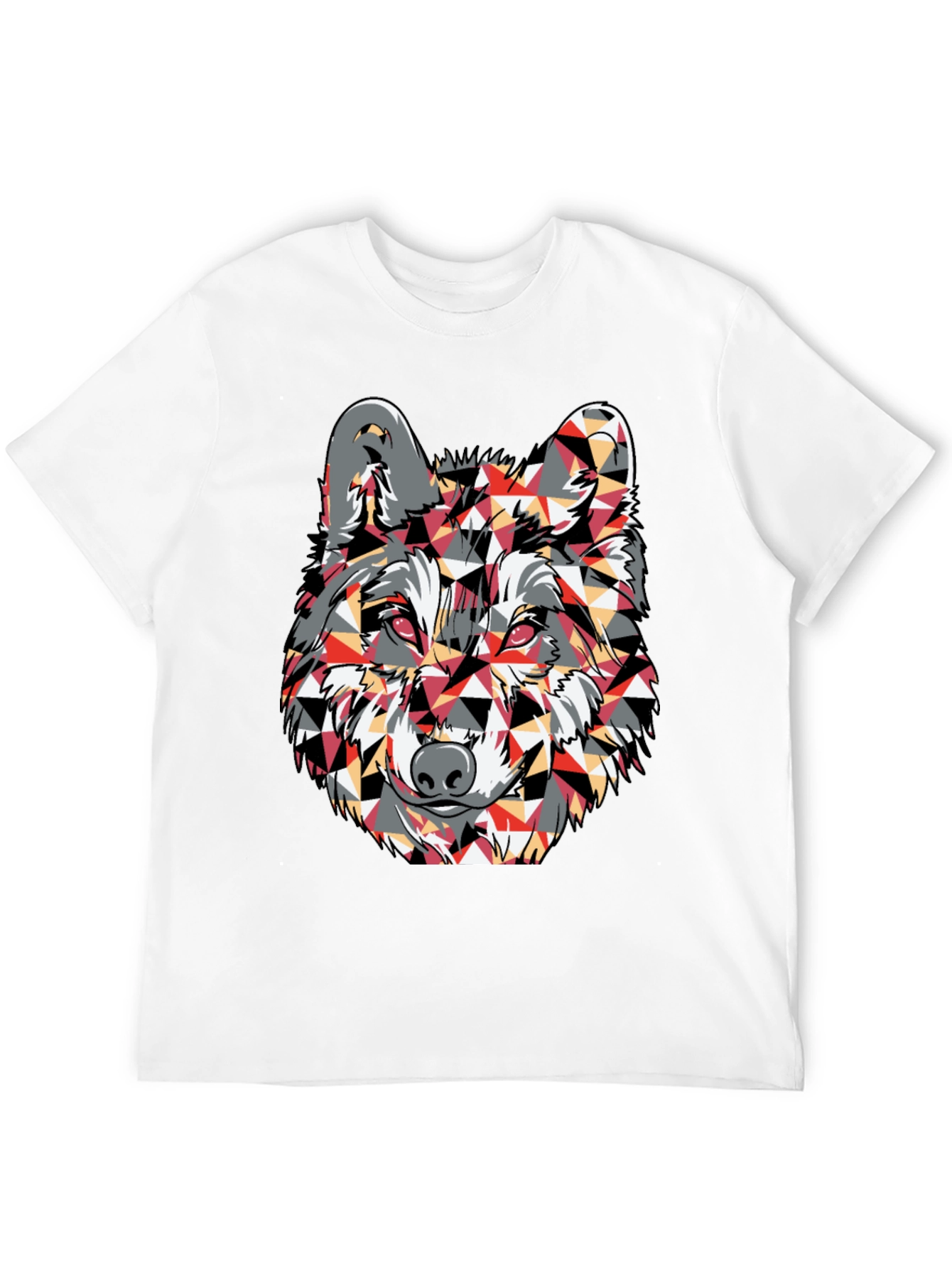 Geometric Wolf Graphic Print T-Shirt
