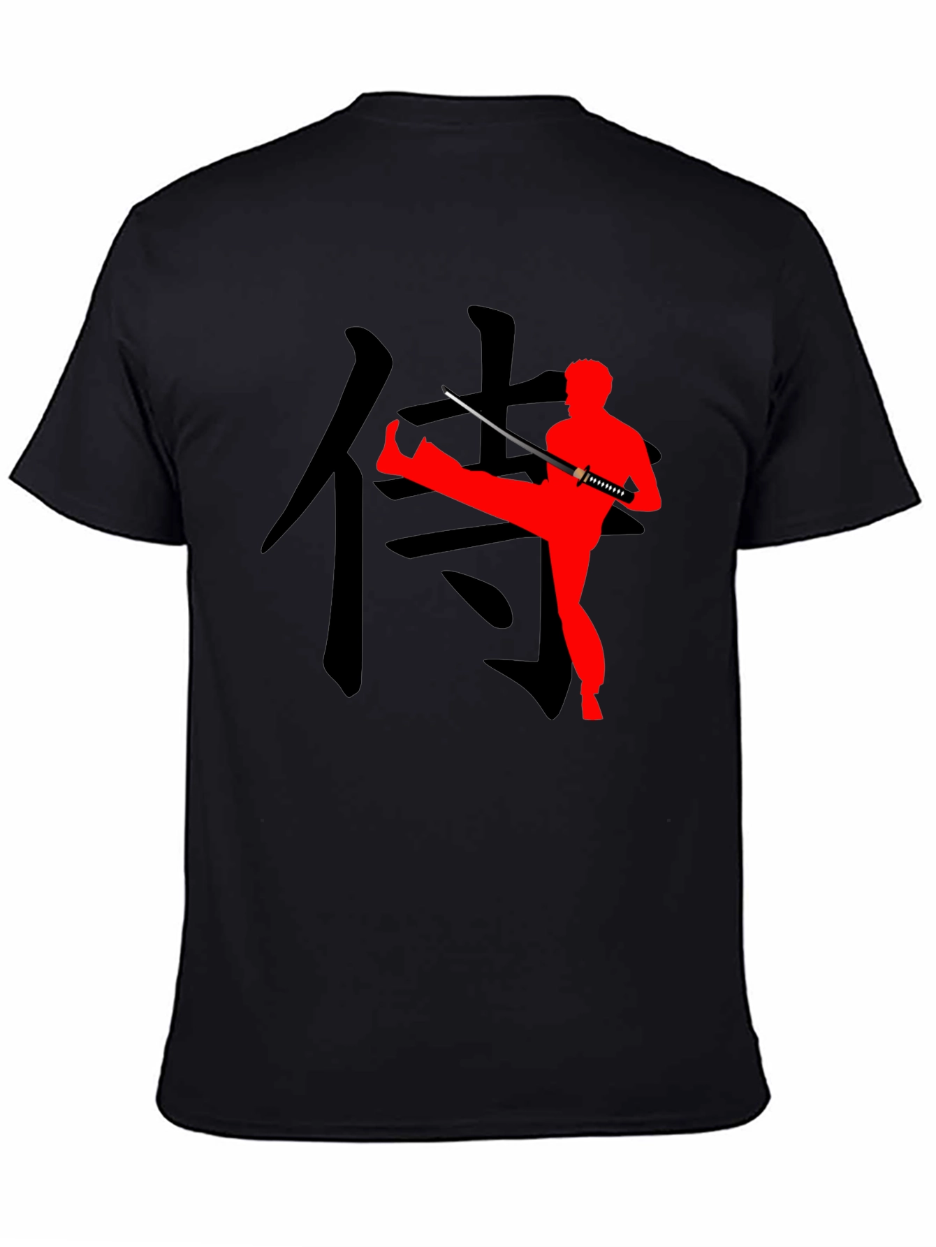 Martial Arts Graphic Tee - Katana & Kanji Design