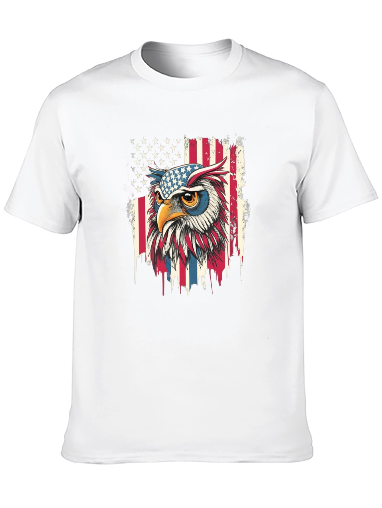 Patriotic Owl T-Shirt - USA Flag Graphic Tee