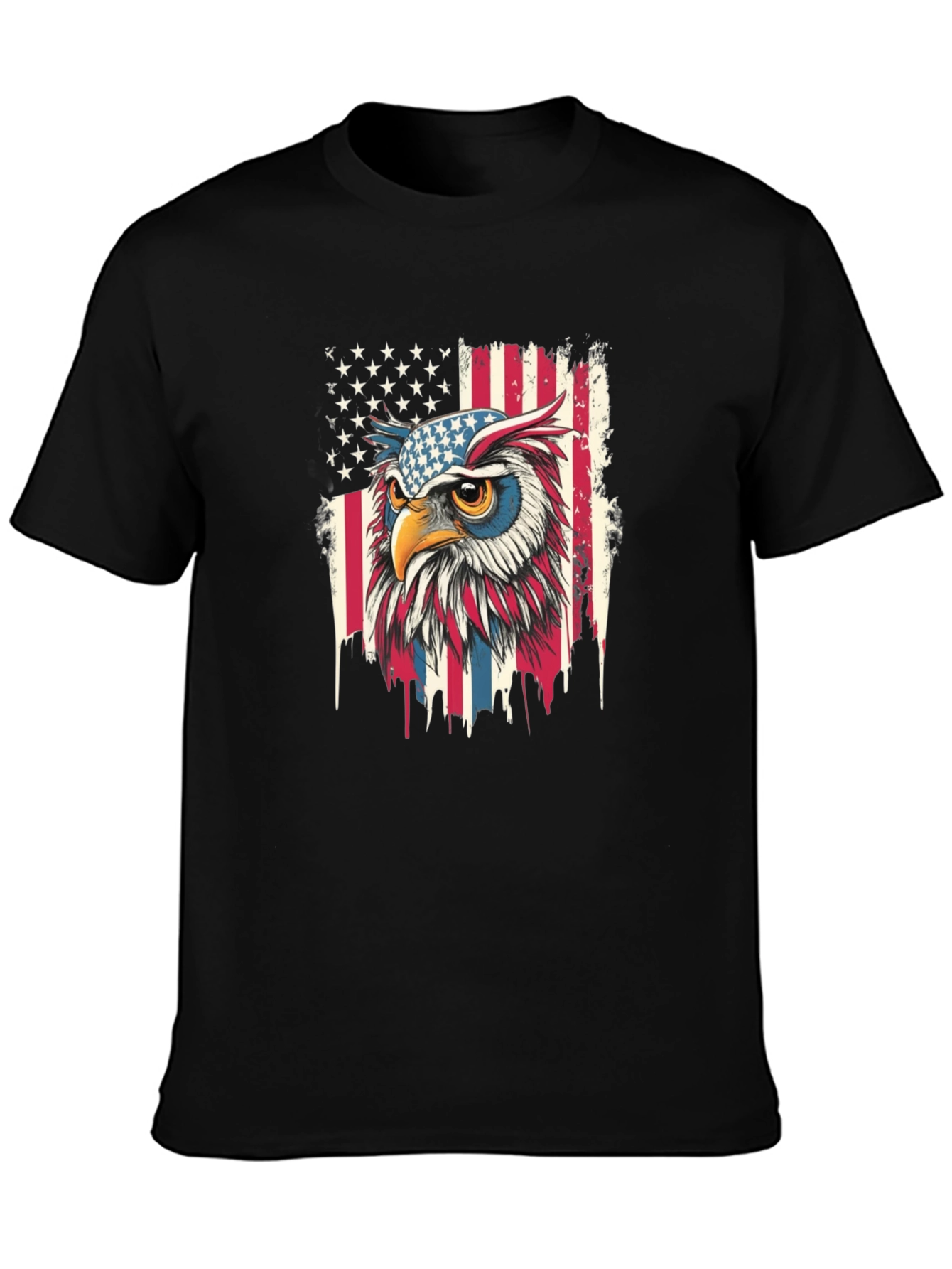 Patriotic Owl T-Shirt - USA Flag Graphic Tee