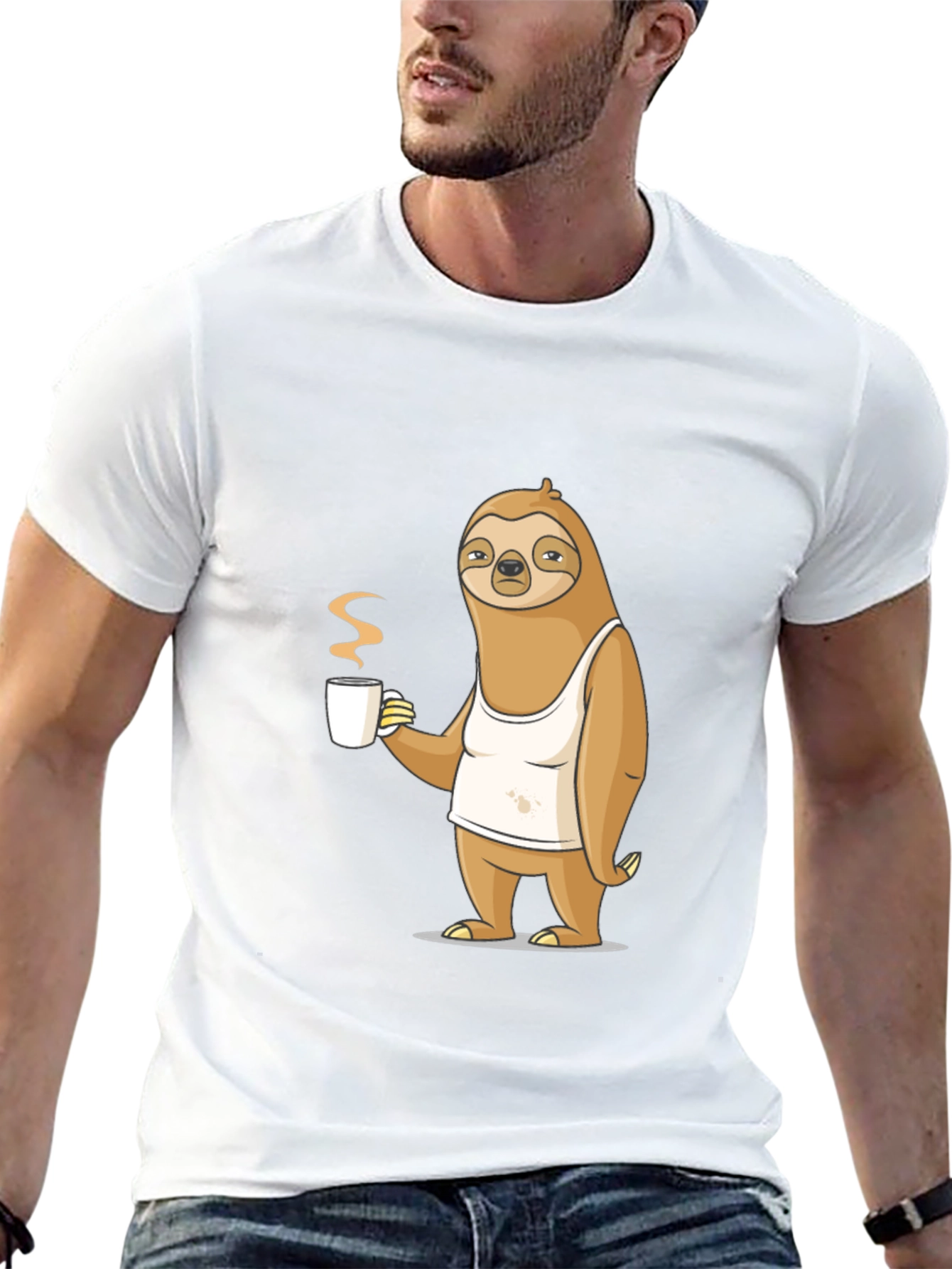 Sloth Coffee Lover T-Shirt - Relaxed Morning Vibes