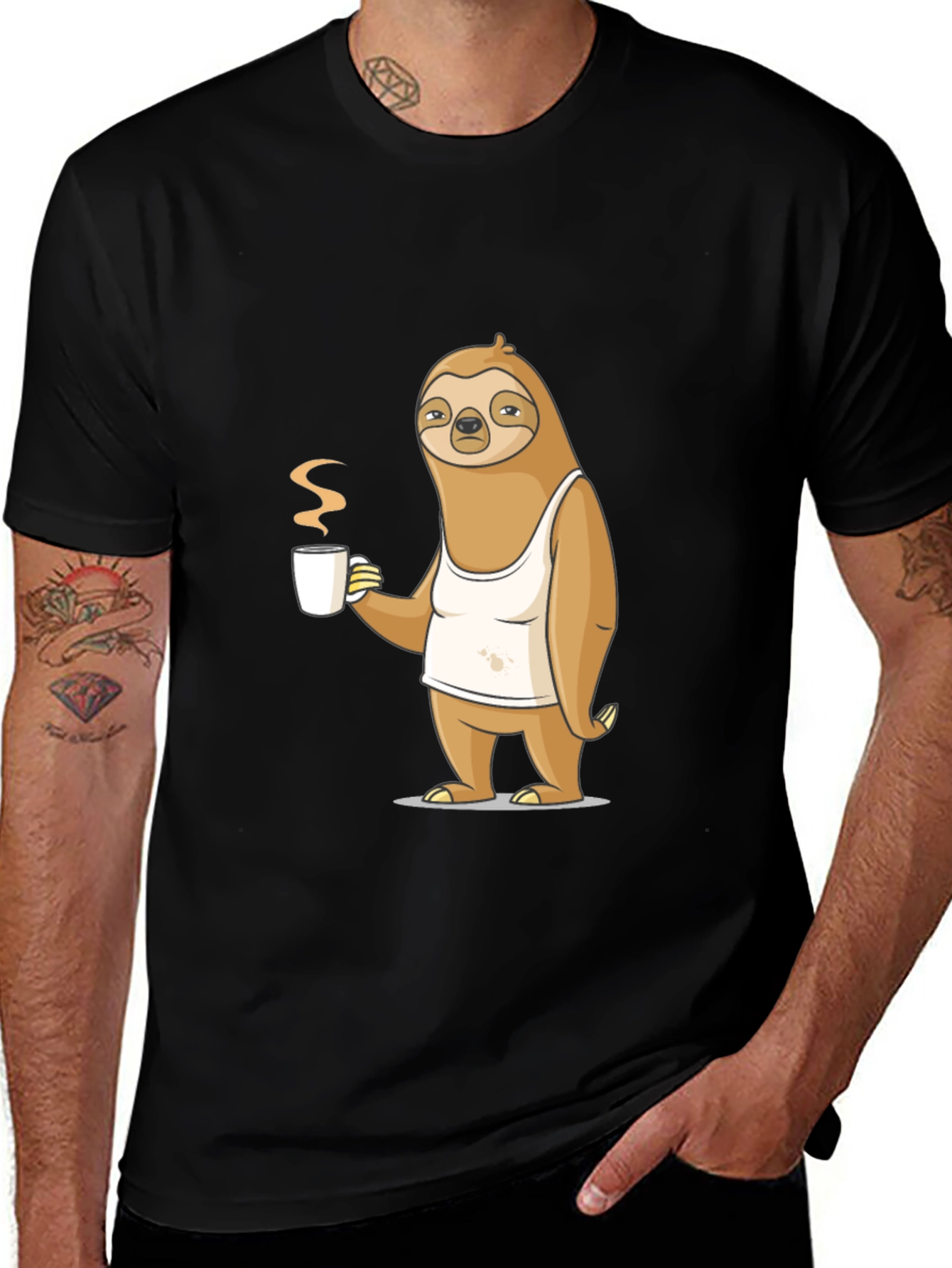 Sloth Coffee Lover T-Shirt - Relaxed Morning Vibes