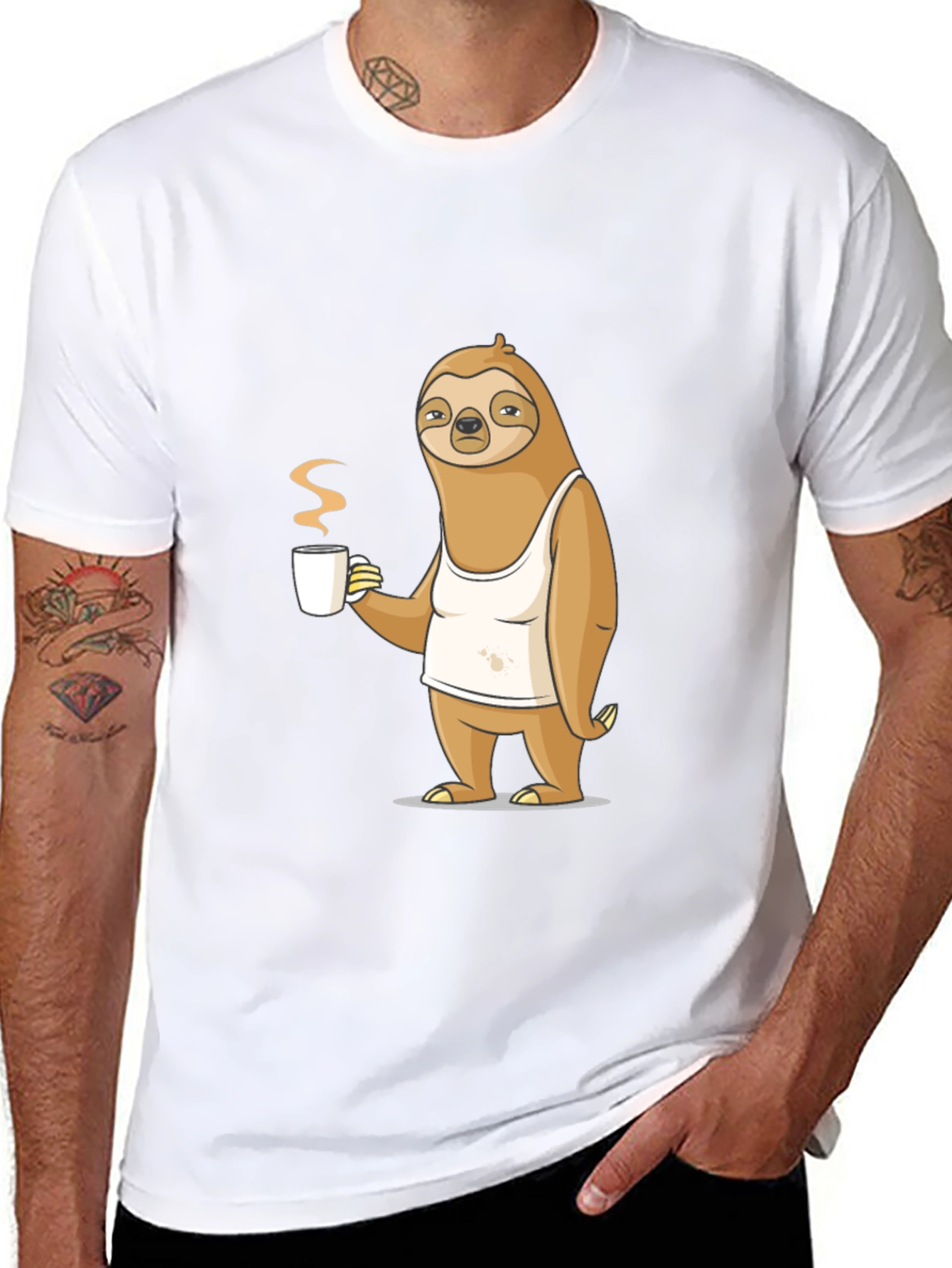 Sloth Coffee Lover T-Shirt - Relaxed Morning Vibes