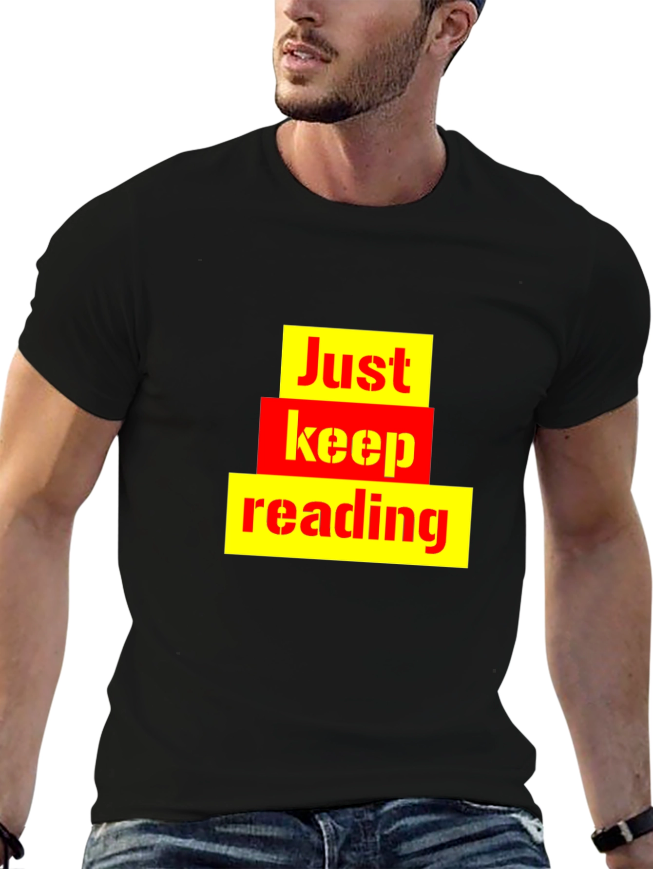 Just Keep Reading Graphic Tee - Novelty T-Shirt
