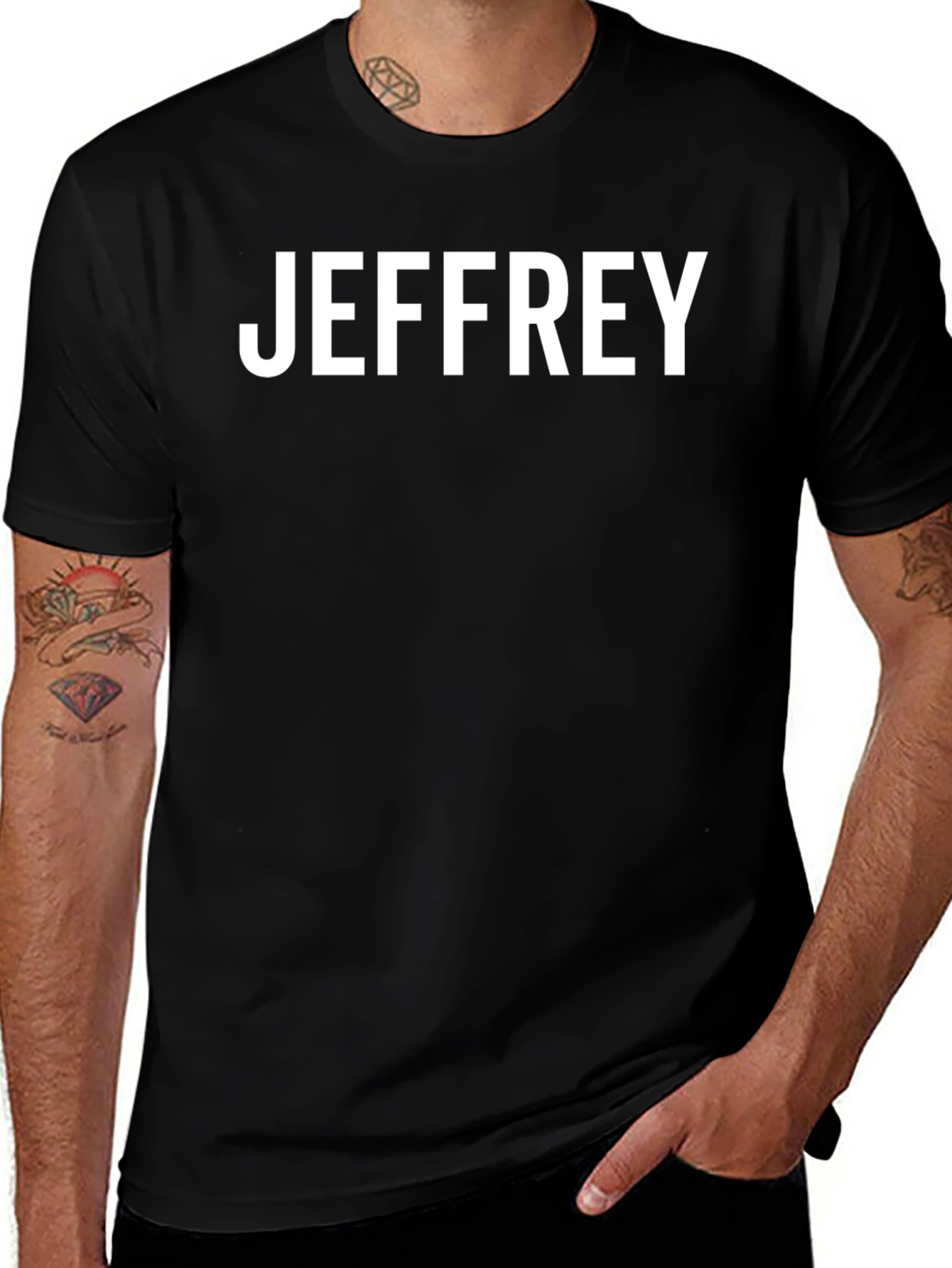 Jeffrey Personalized Black Cotton Tee