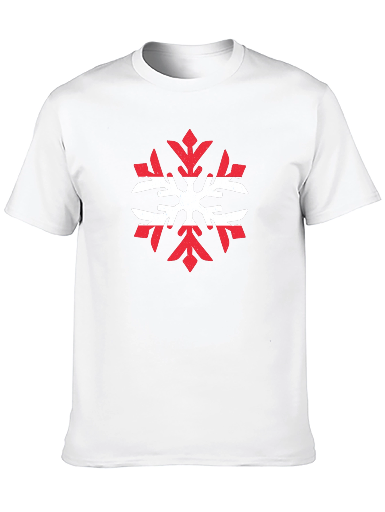 Austria Flag Snowflake Graphic Tee - Black