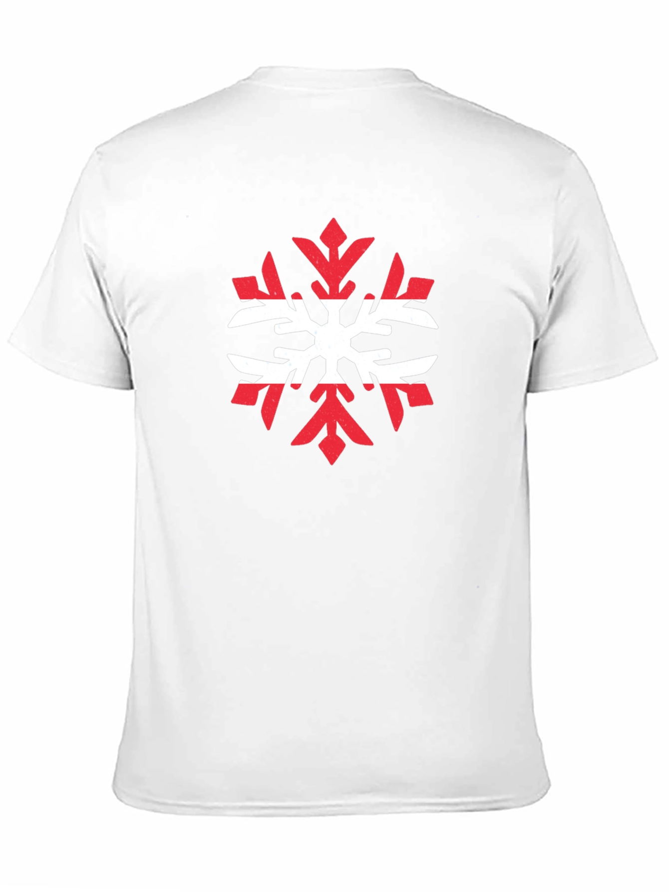 Austria Flag Snowflake Graphic Tee - Black