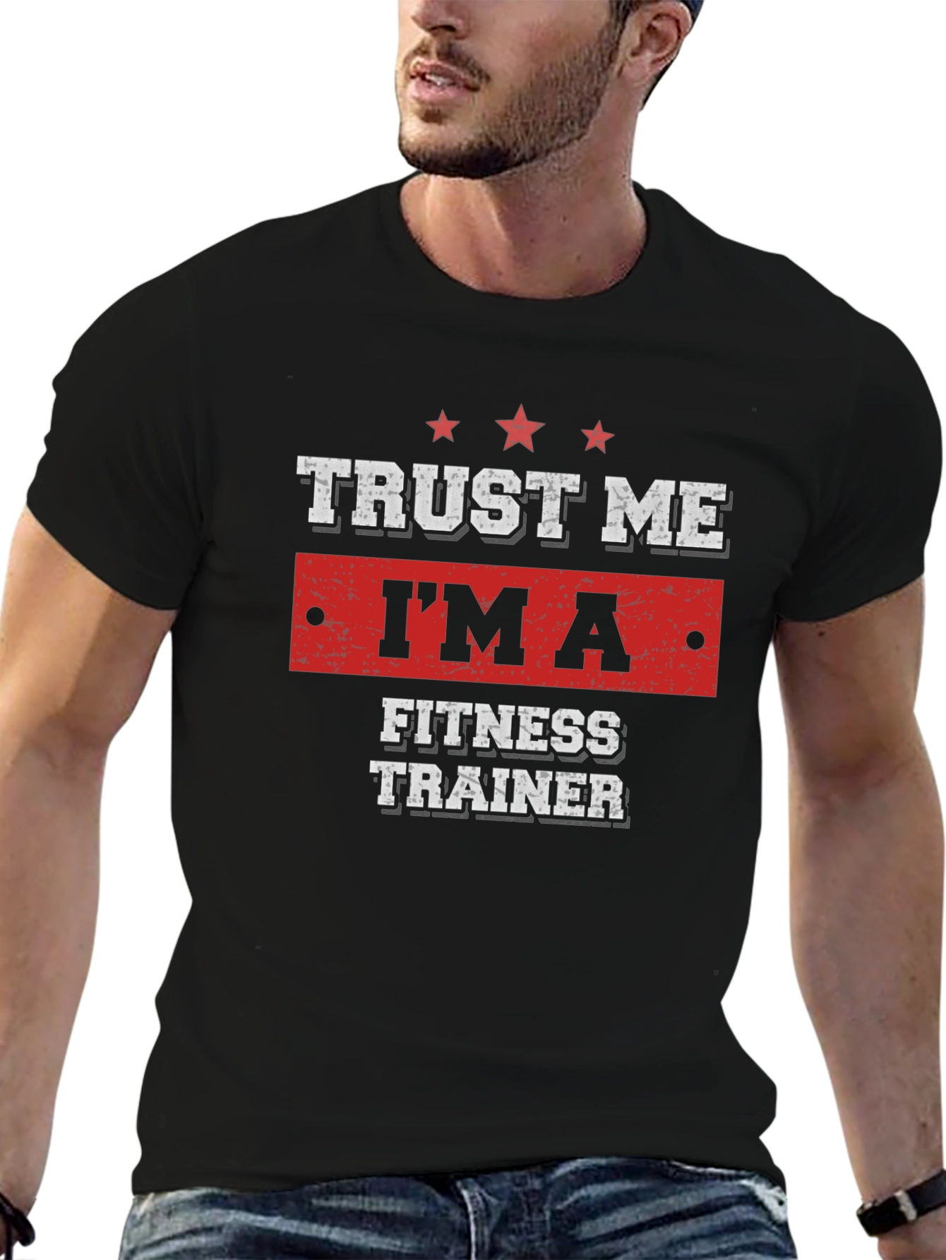 Trust Me Im a Fitness Trainer Black T-Shirt