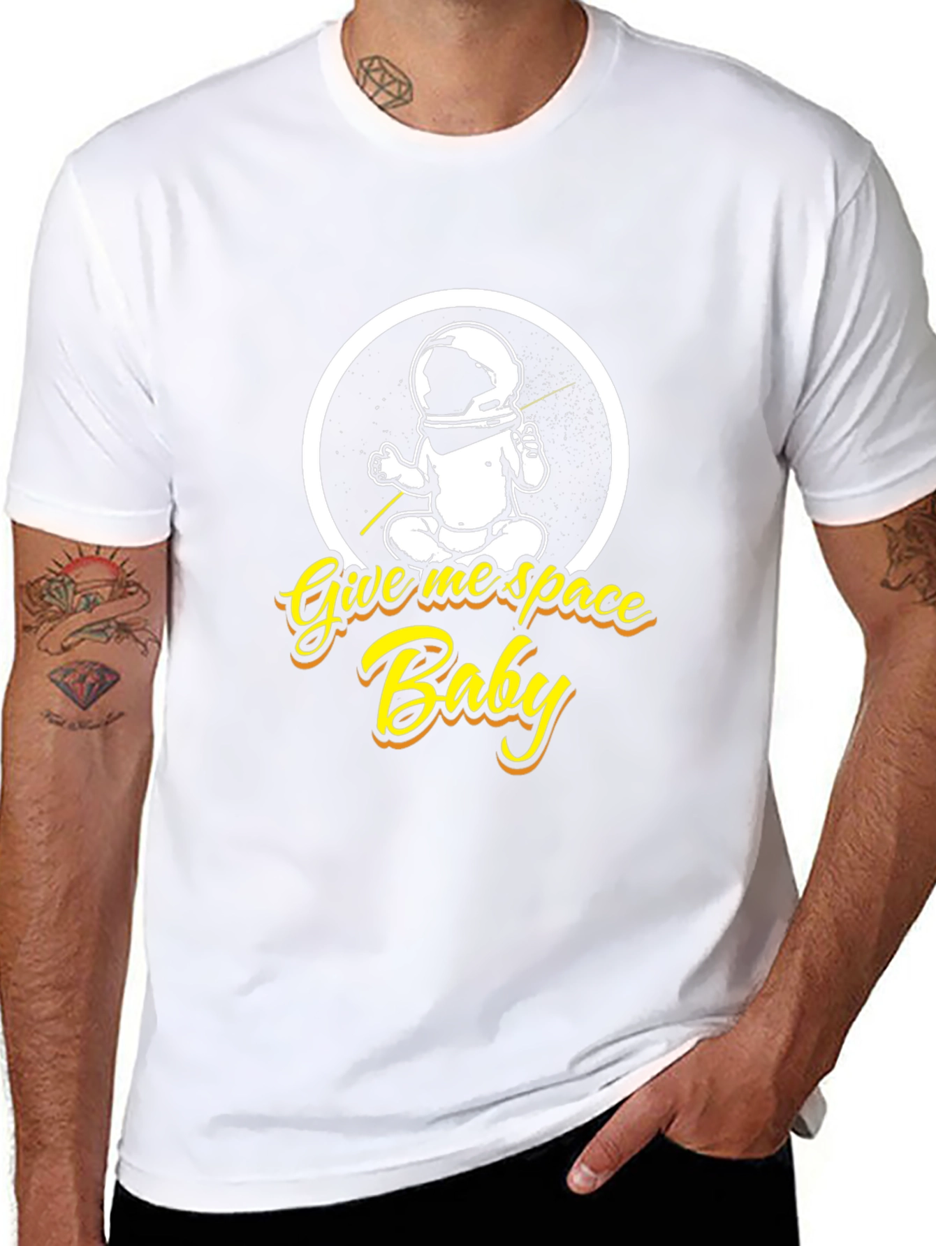 Give Me Space Baby Black Graphic T-Shirt