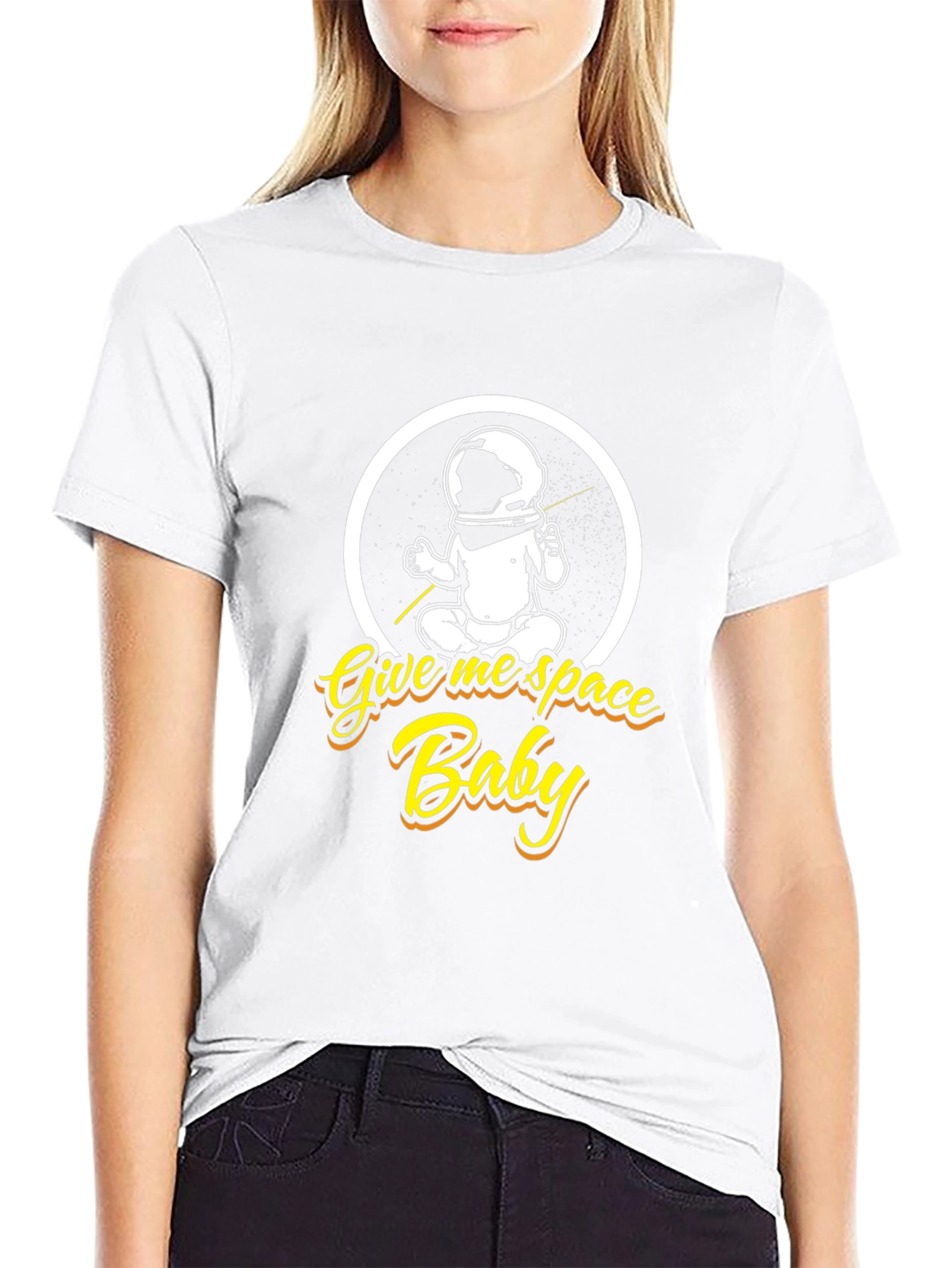 Give Me Space Baby Black Graphic T-Shirt