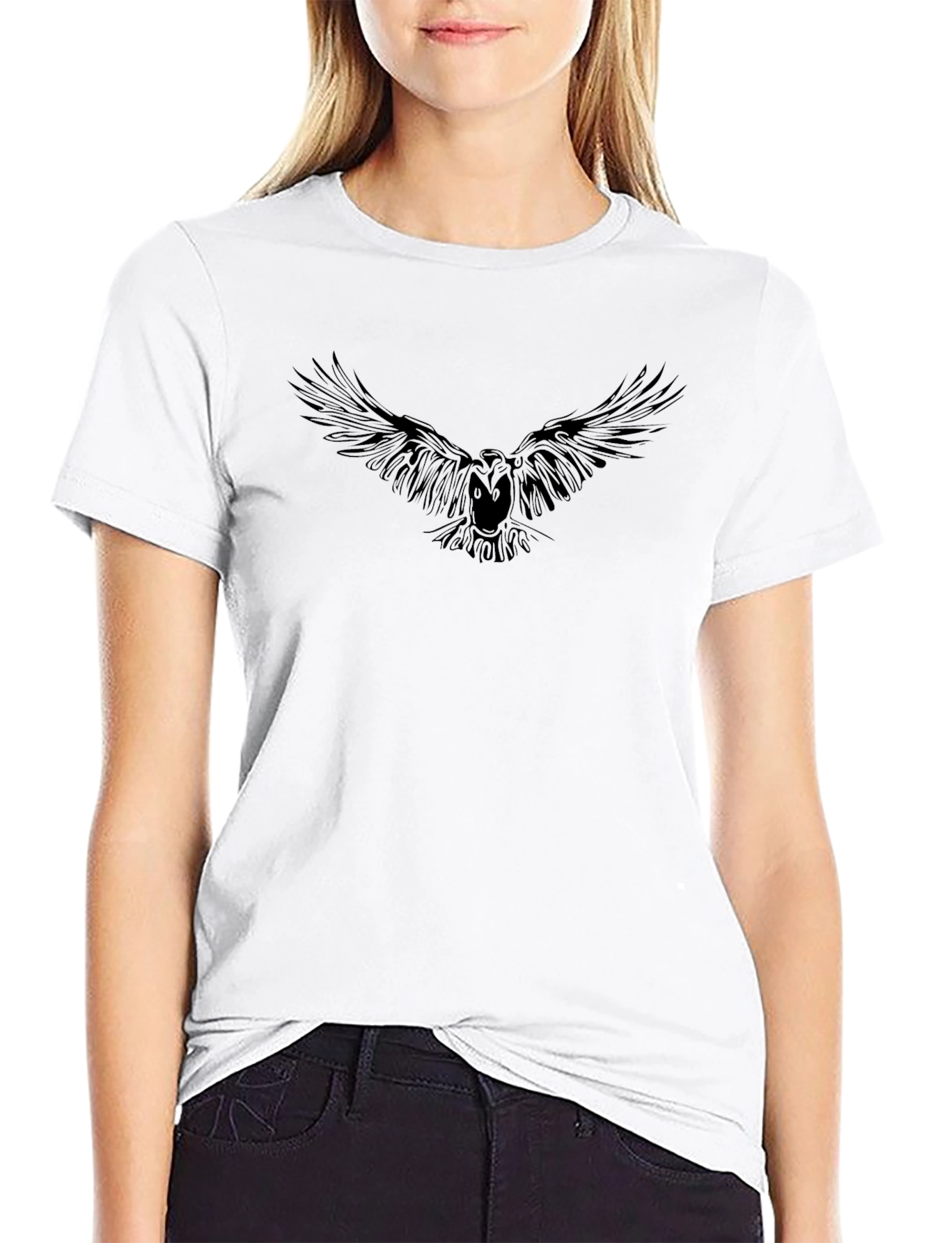 Mens Black Raven Graphic Tee - Soft & Stylish