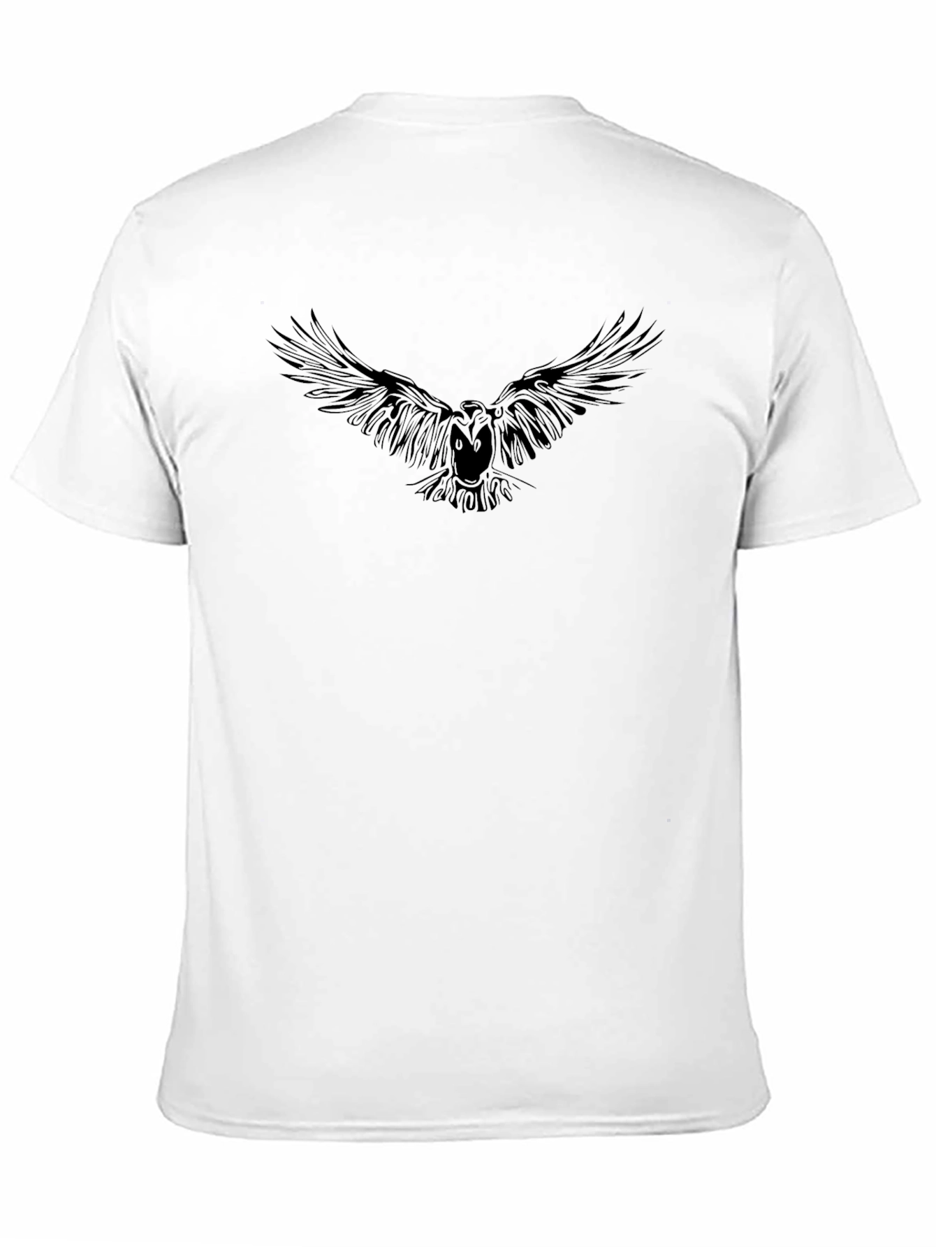 Mens Black Raven Graphic Tee - Soft & Stylish