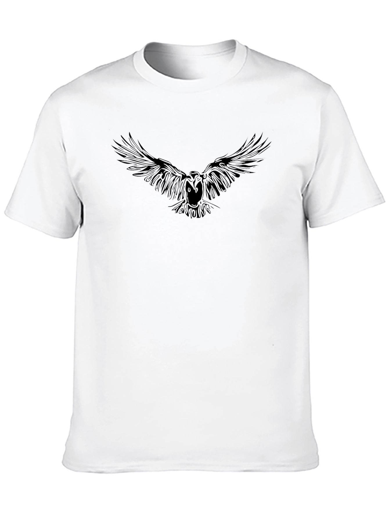 Mens Black Raven Graphic Tee - Soft & Stylish