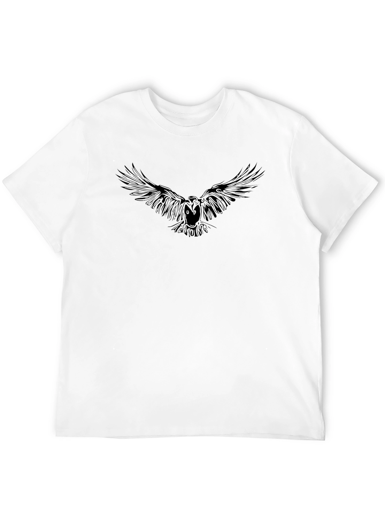 Mens Black Raven Graphic Tee - Soft & Stylish
