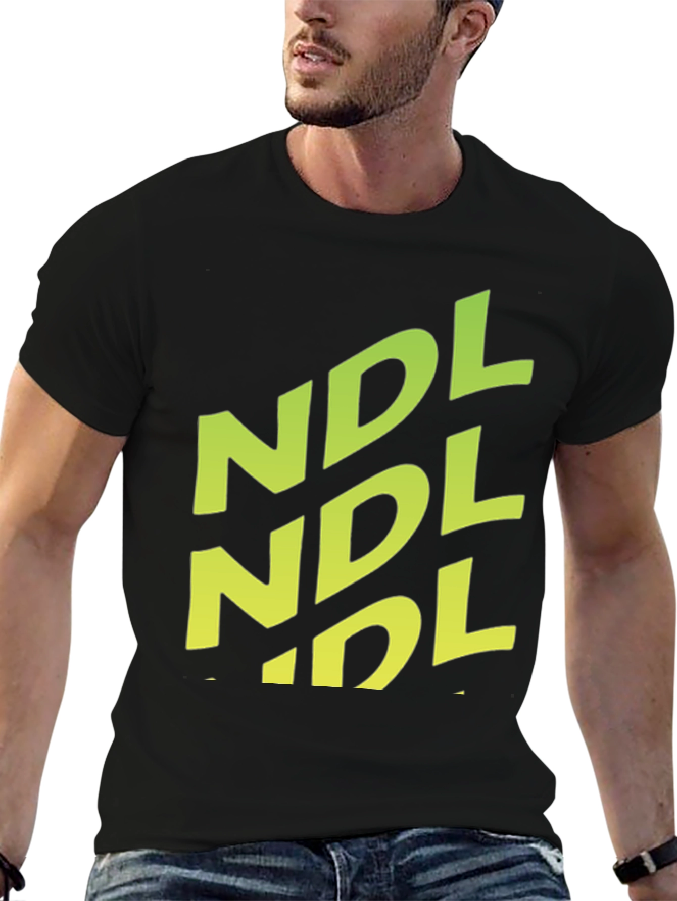 NDL Graphic Print Black T-Shirt - Casual Style