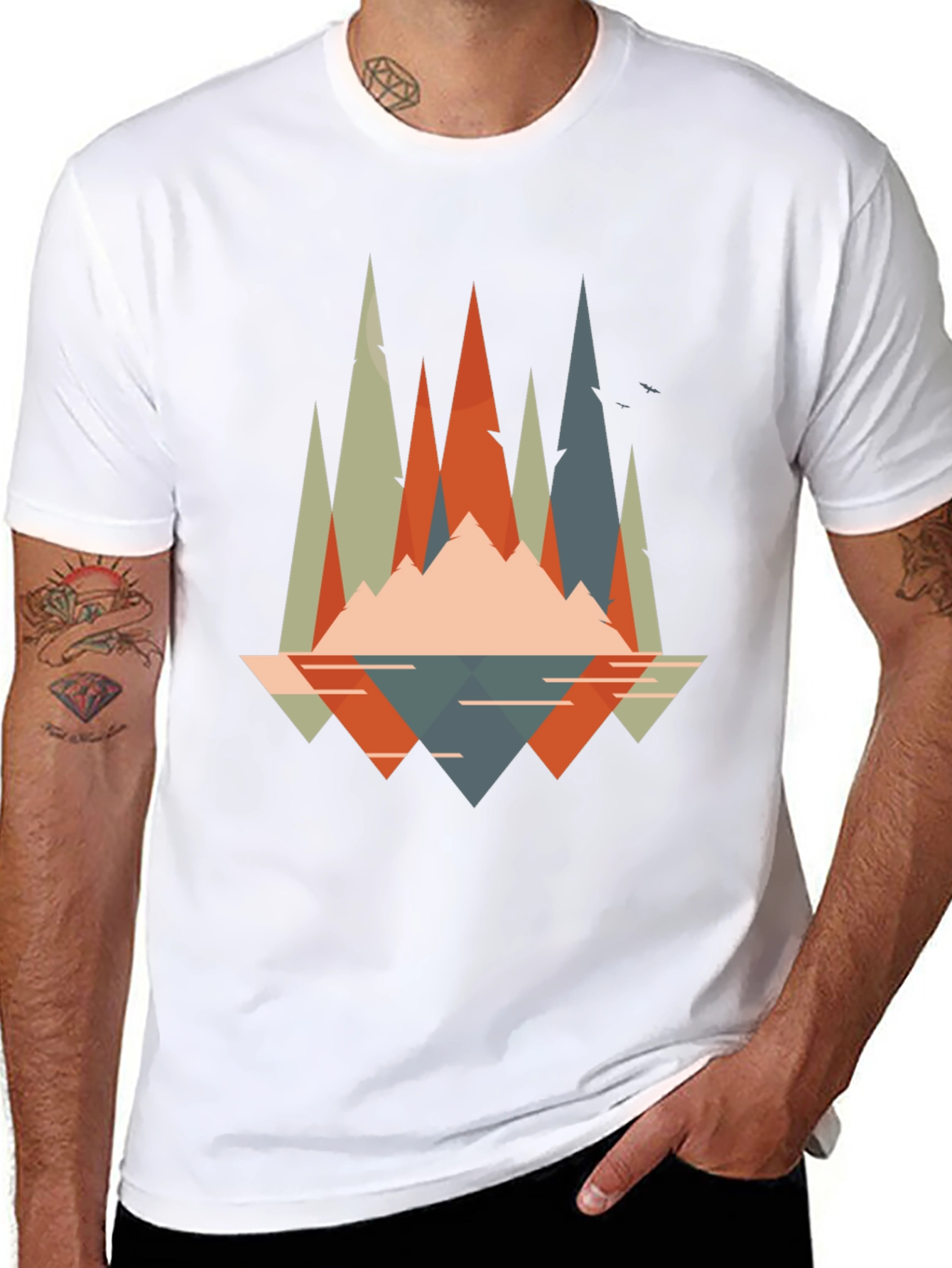 Geometric Mountain Graphic Tee - Adventure Ready!