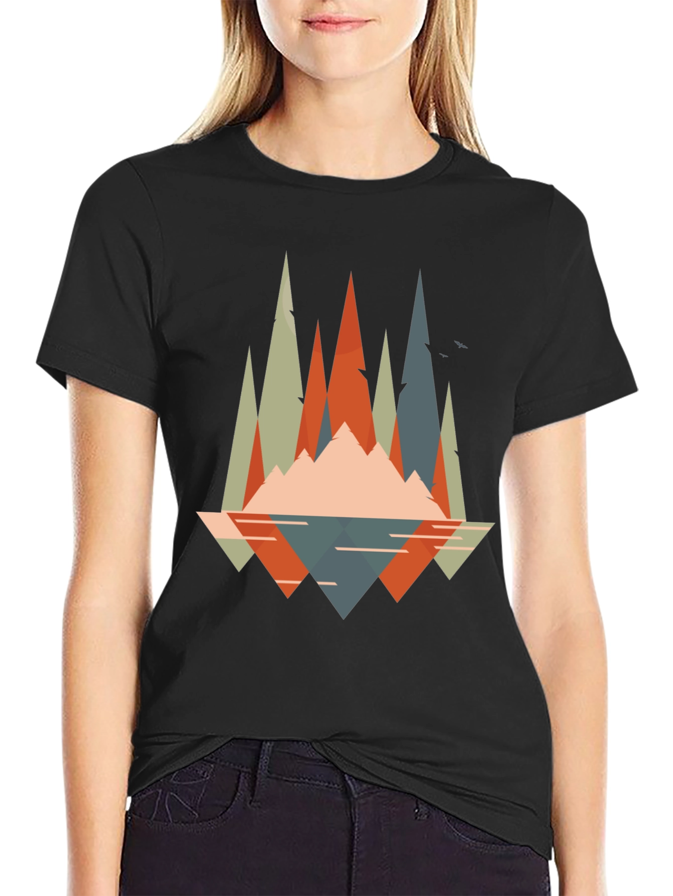 Geometric Mountain Graphic Tee - Adventure Ready!