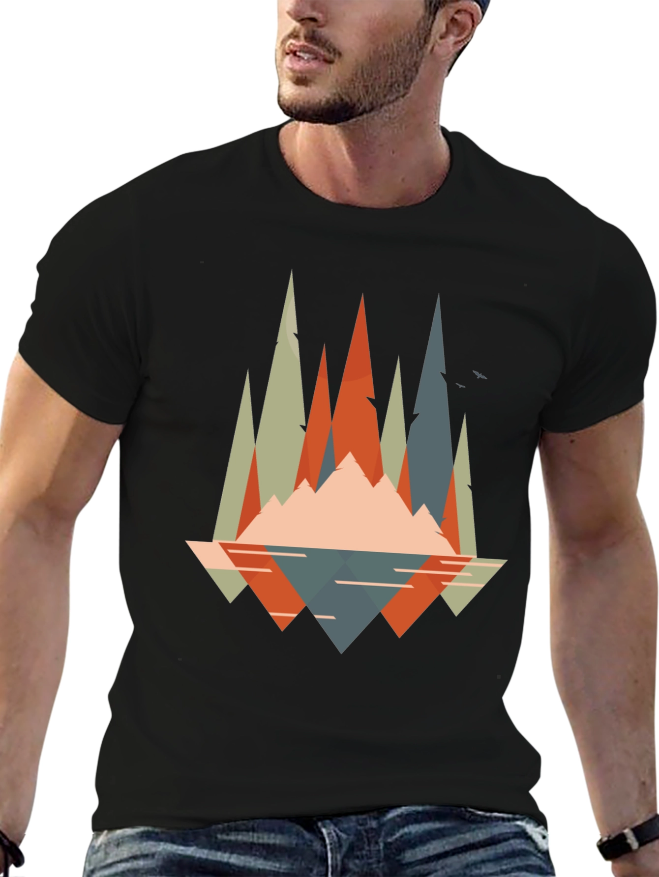 Geometric Mountain Graphic Tee - Adventure Ready!