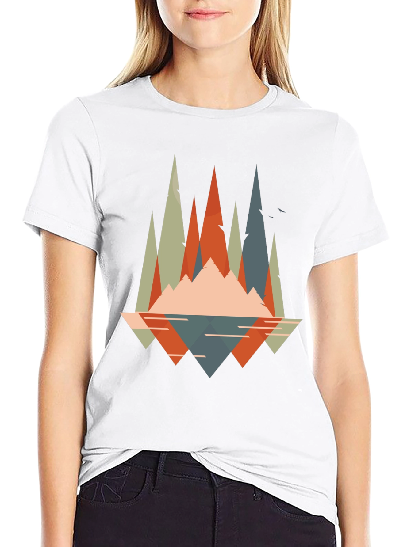 Geometric Mountain Graphic Tee - Adventure Ready!