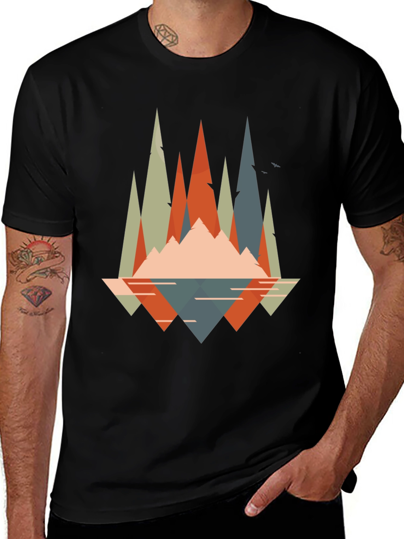 Geometric Mountain Graphic Tee - Adventure Ready!