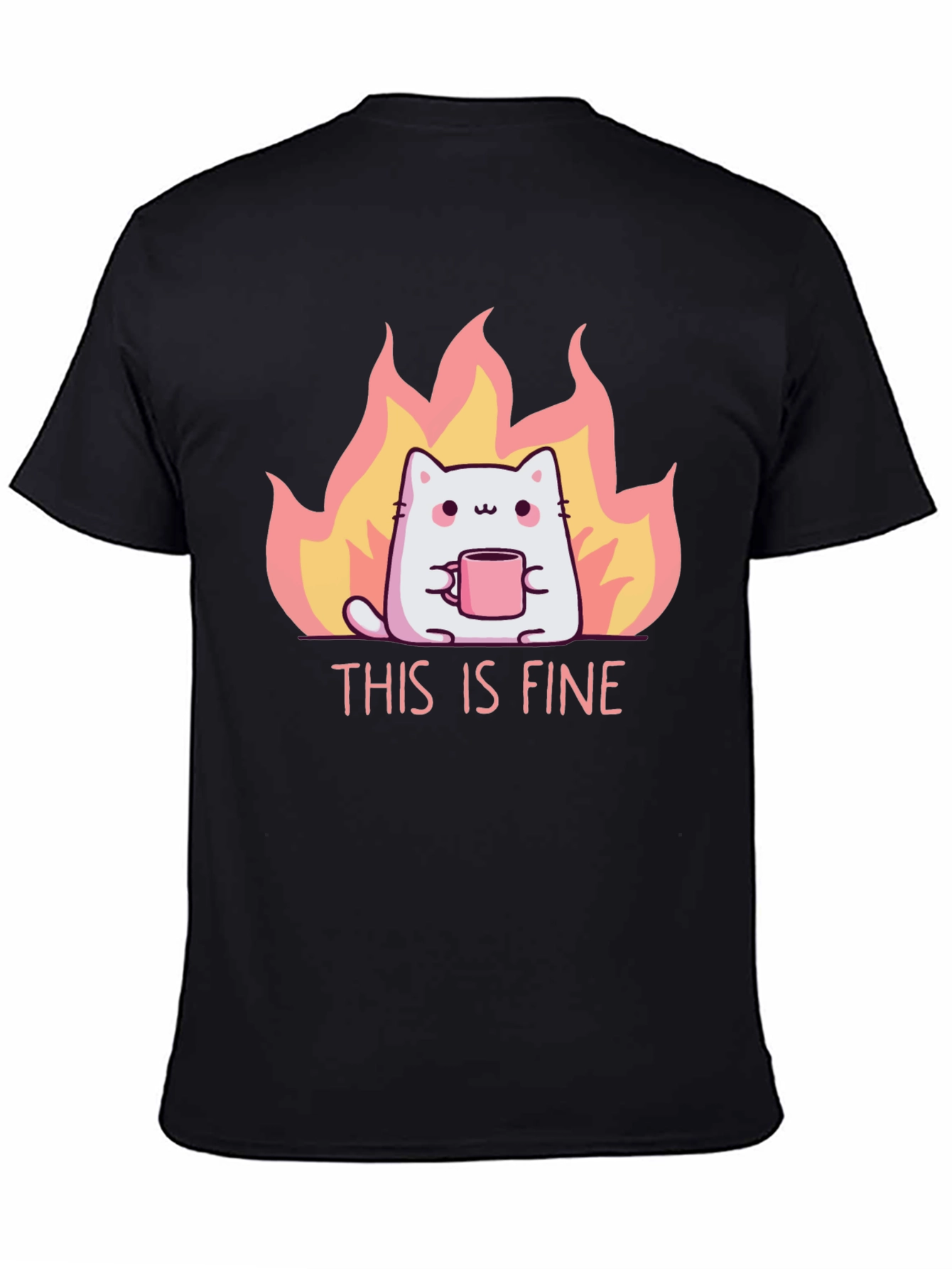 This Is Fine Cat T-Shirt - Funny Graphic Tee
