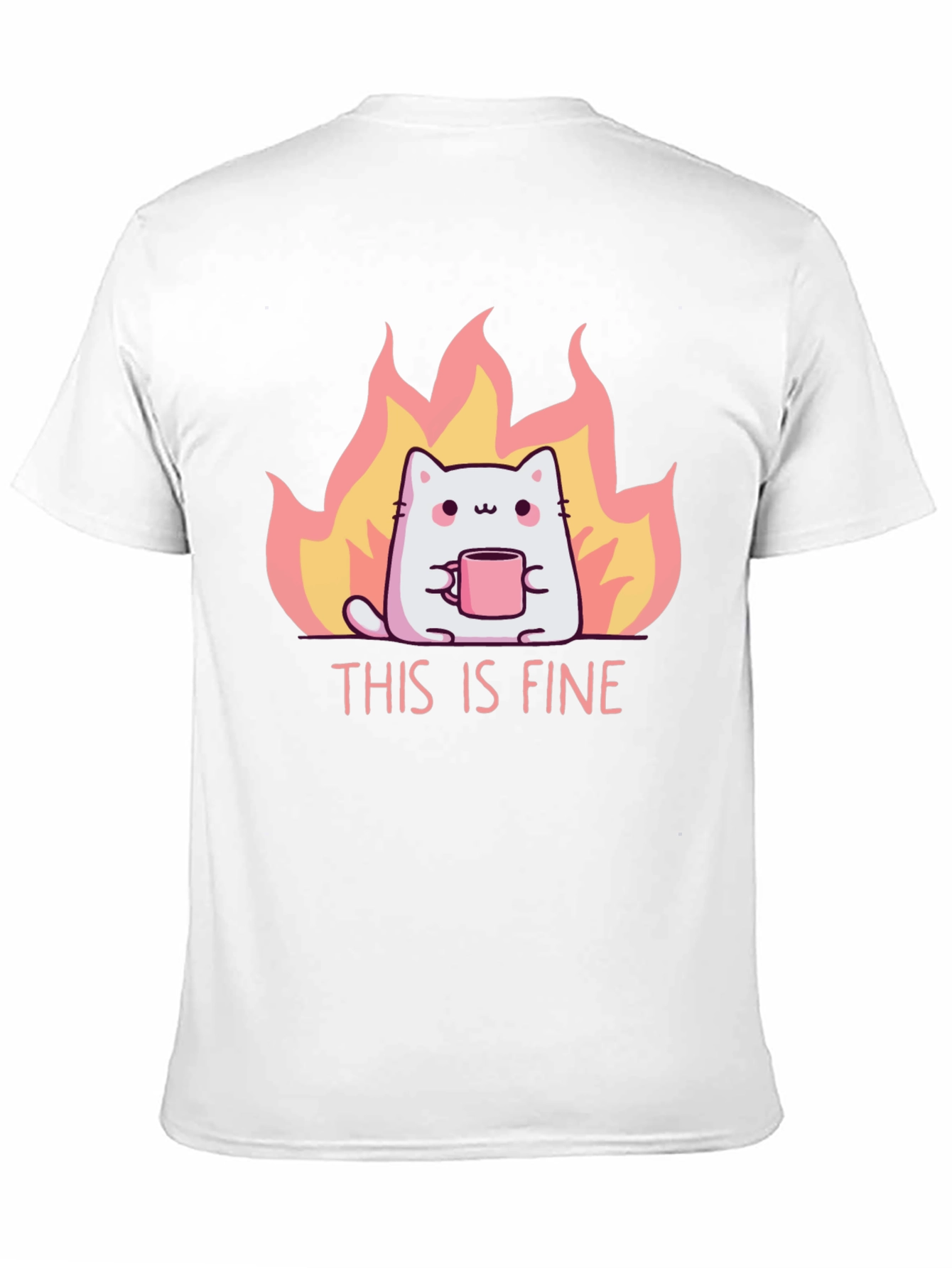 This Is Fine Cat T-Shirt - Funny Graphic Tee