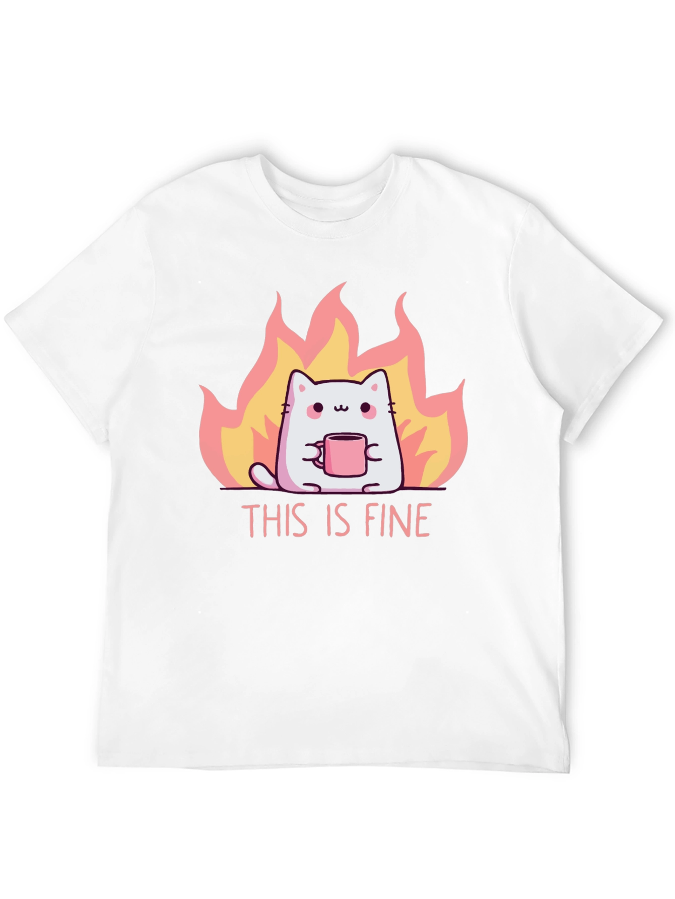This Is Fine Cat T-Shirt - Funny Graphic Tee