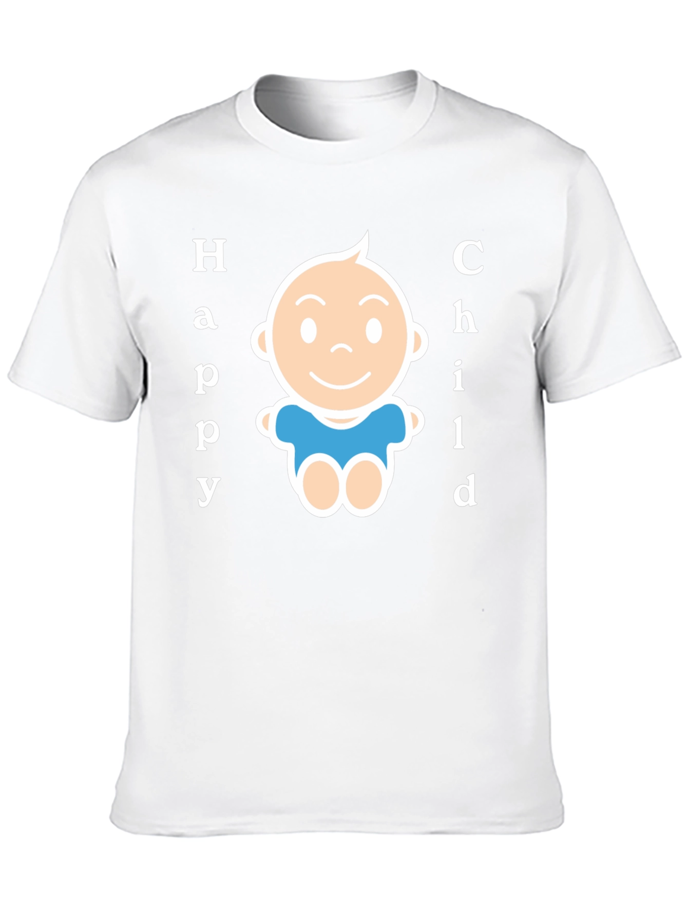 Happy Child Graphic Tee - Black Cotton Blend