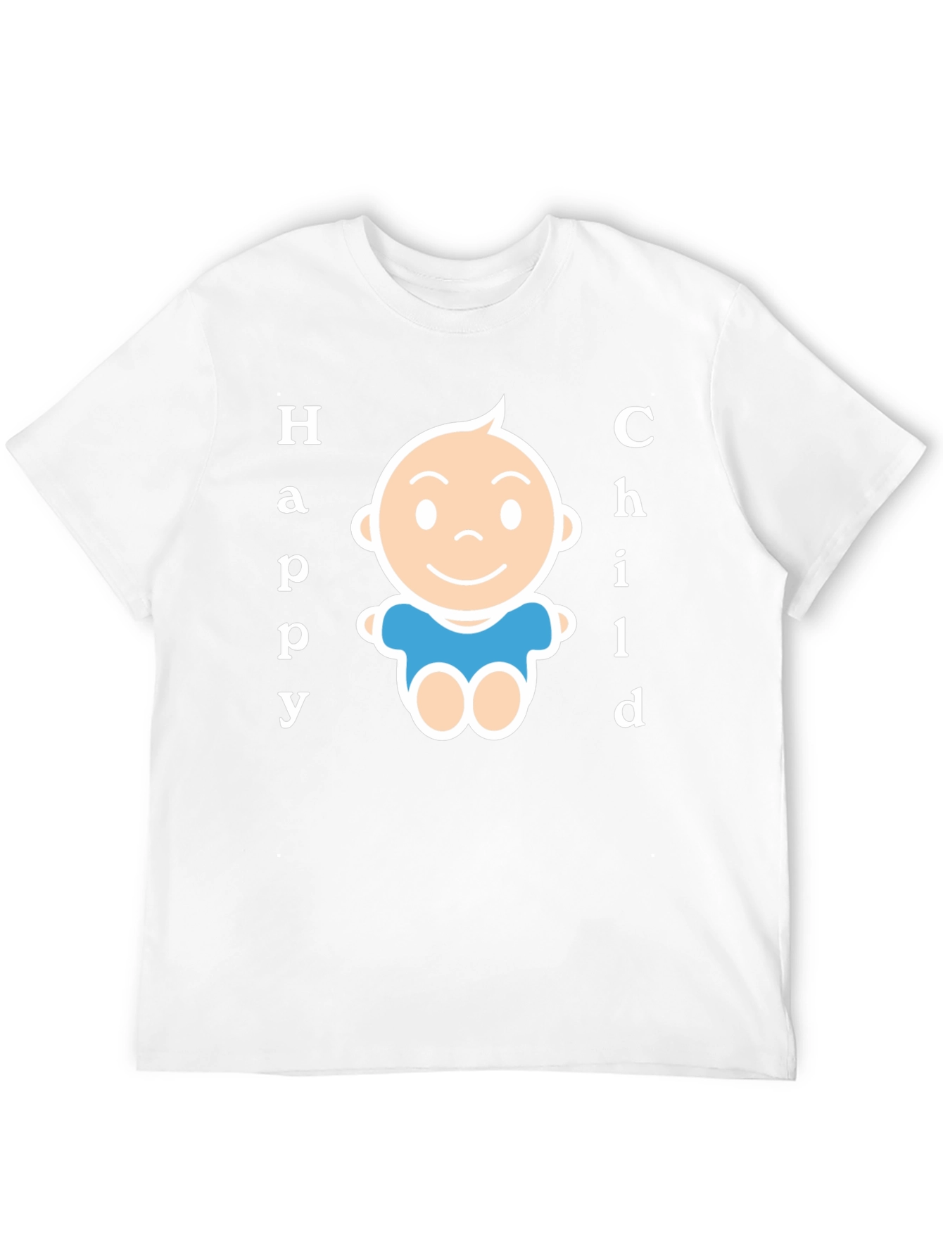 Happy Child Graphic Tee - Black Cotton Blend