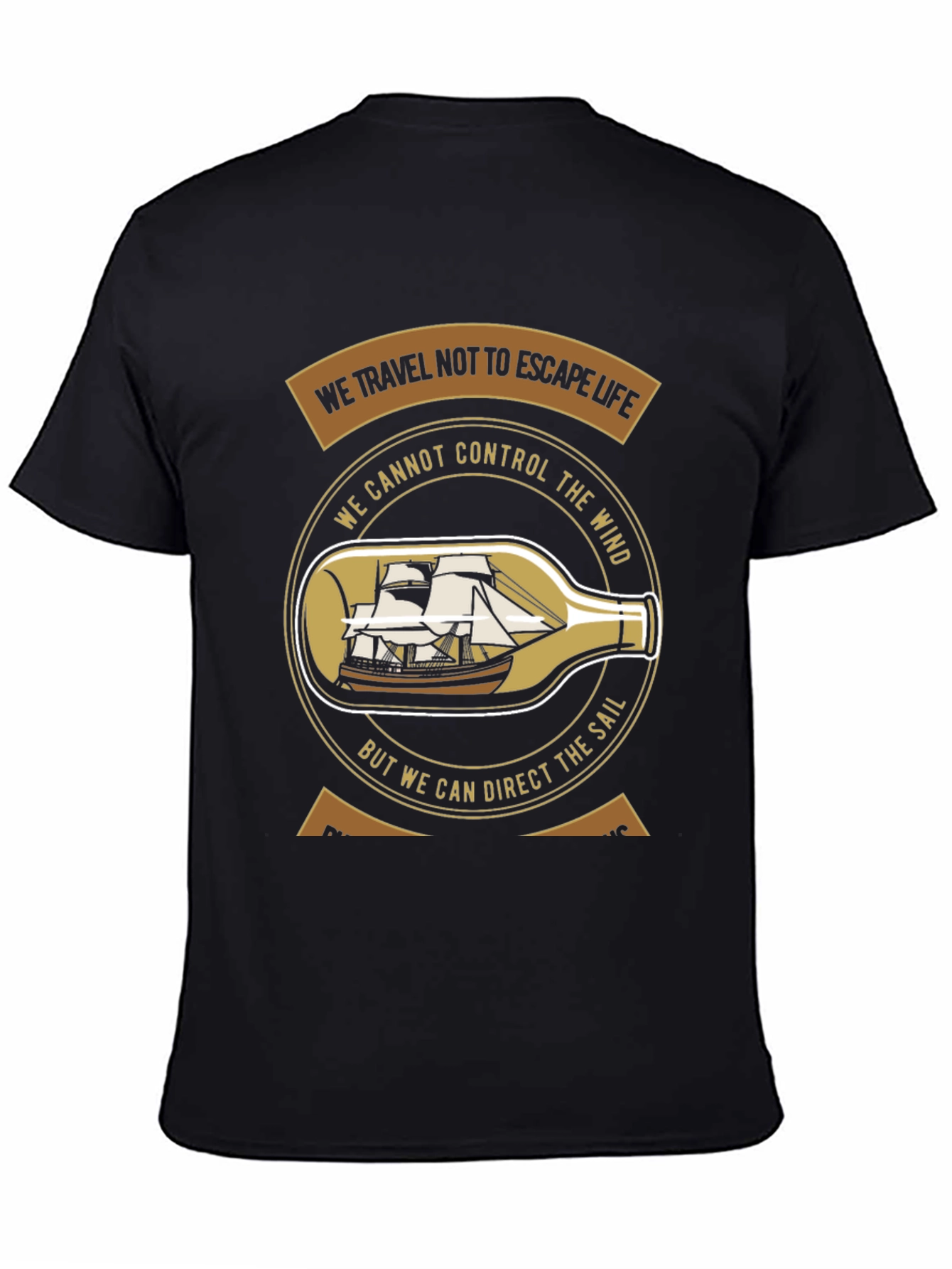 Nautical Philosophy T-Shirt - Sailboat in a Bottle