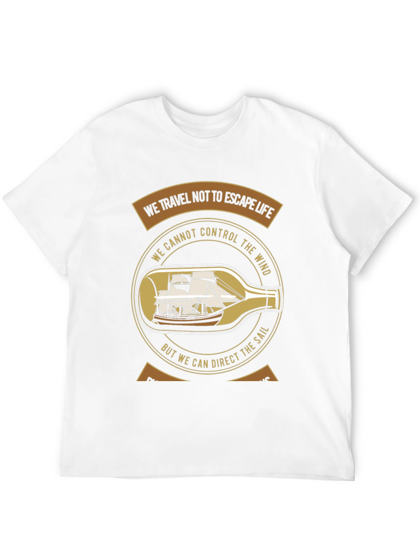 Nautical Philosophy T-Shirt - Sailboat in a Bottle
