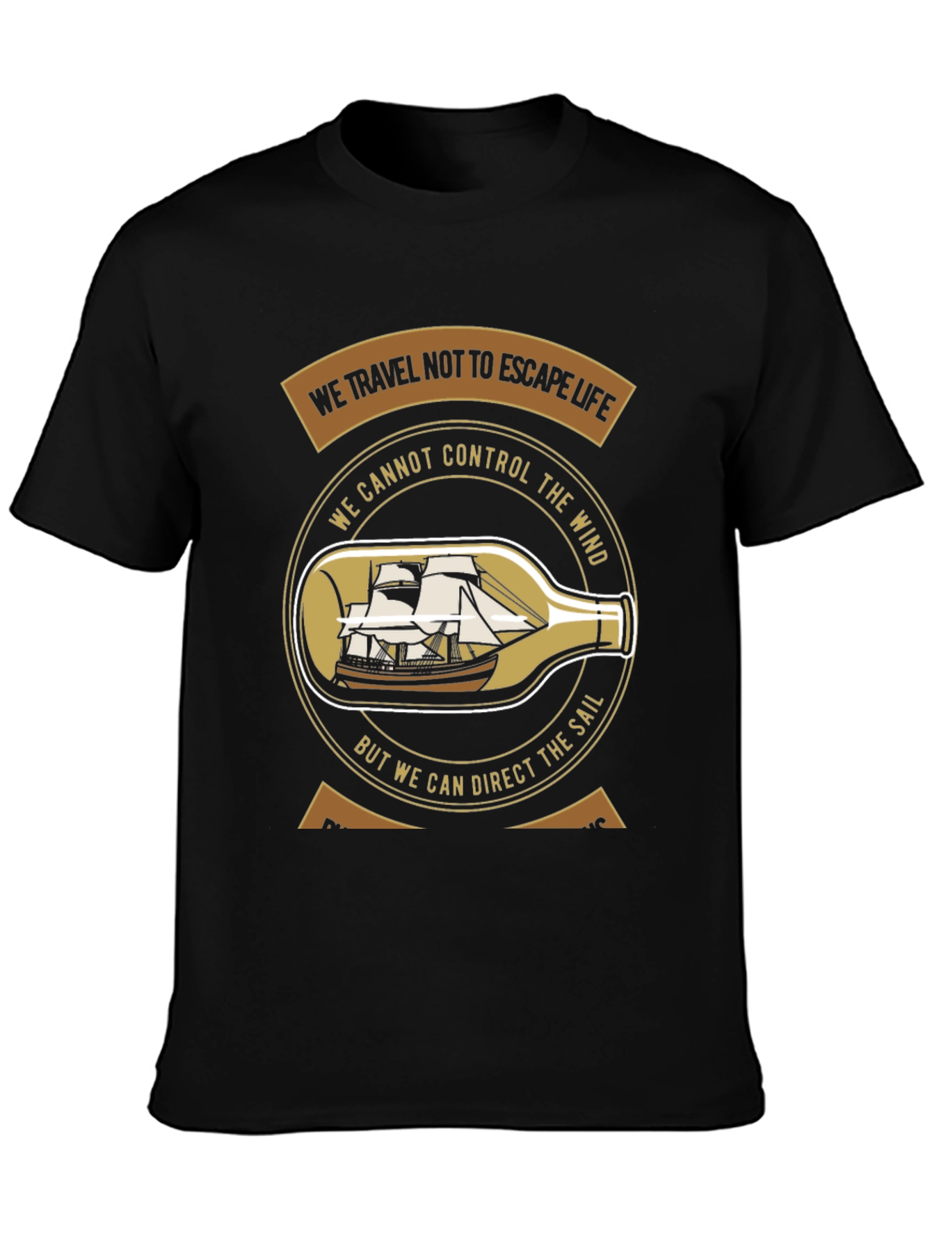 Nautical Philosophy T-Shirt - Sailboat in a Bottle
