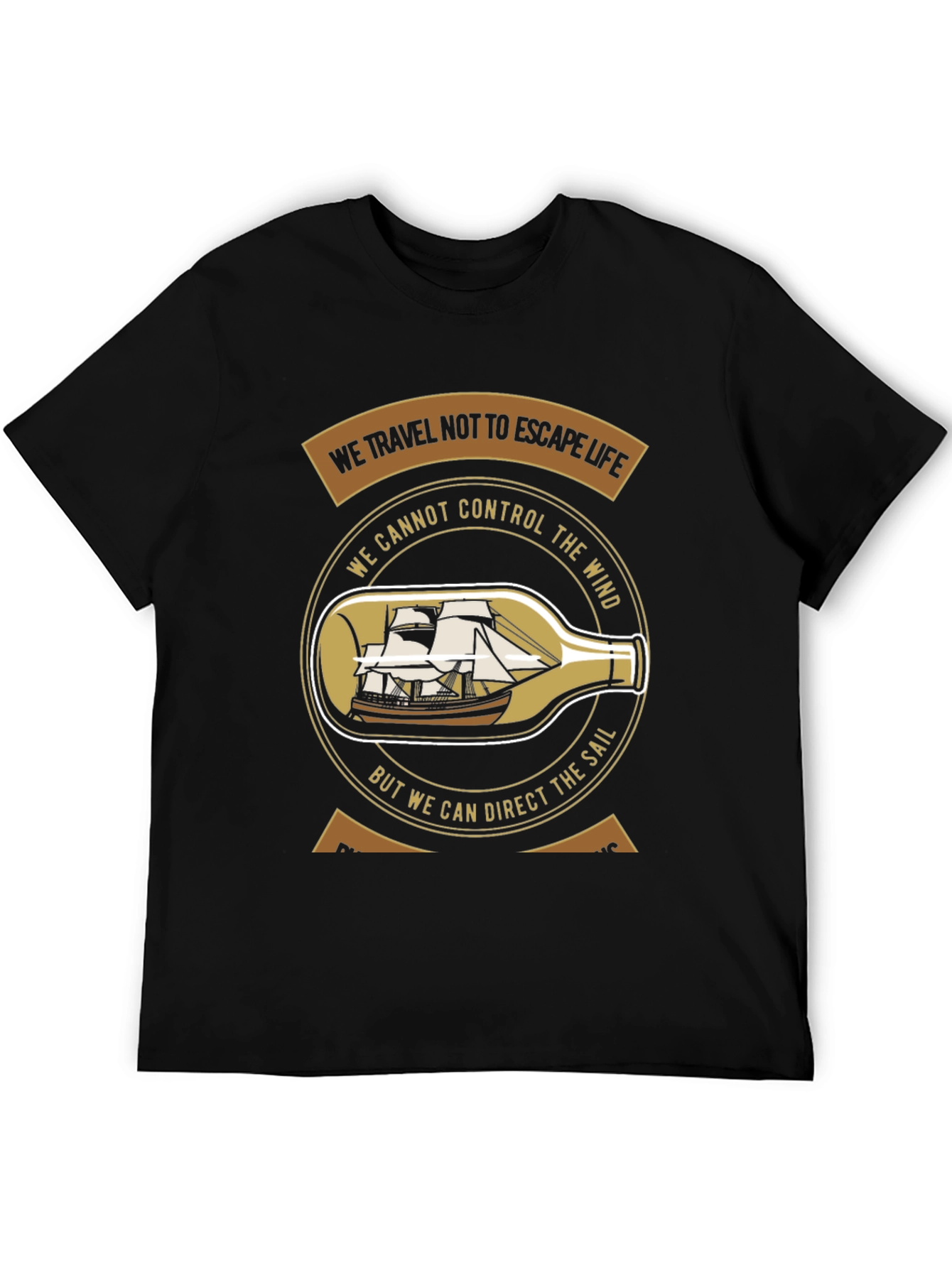 Nautical Philosophy T-Shirt - Sailboat in a Bottle