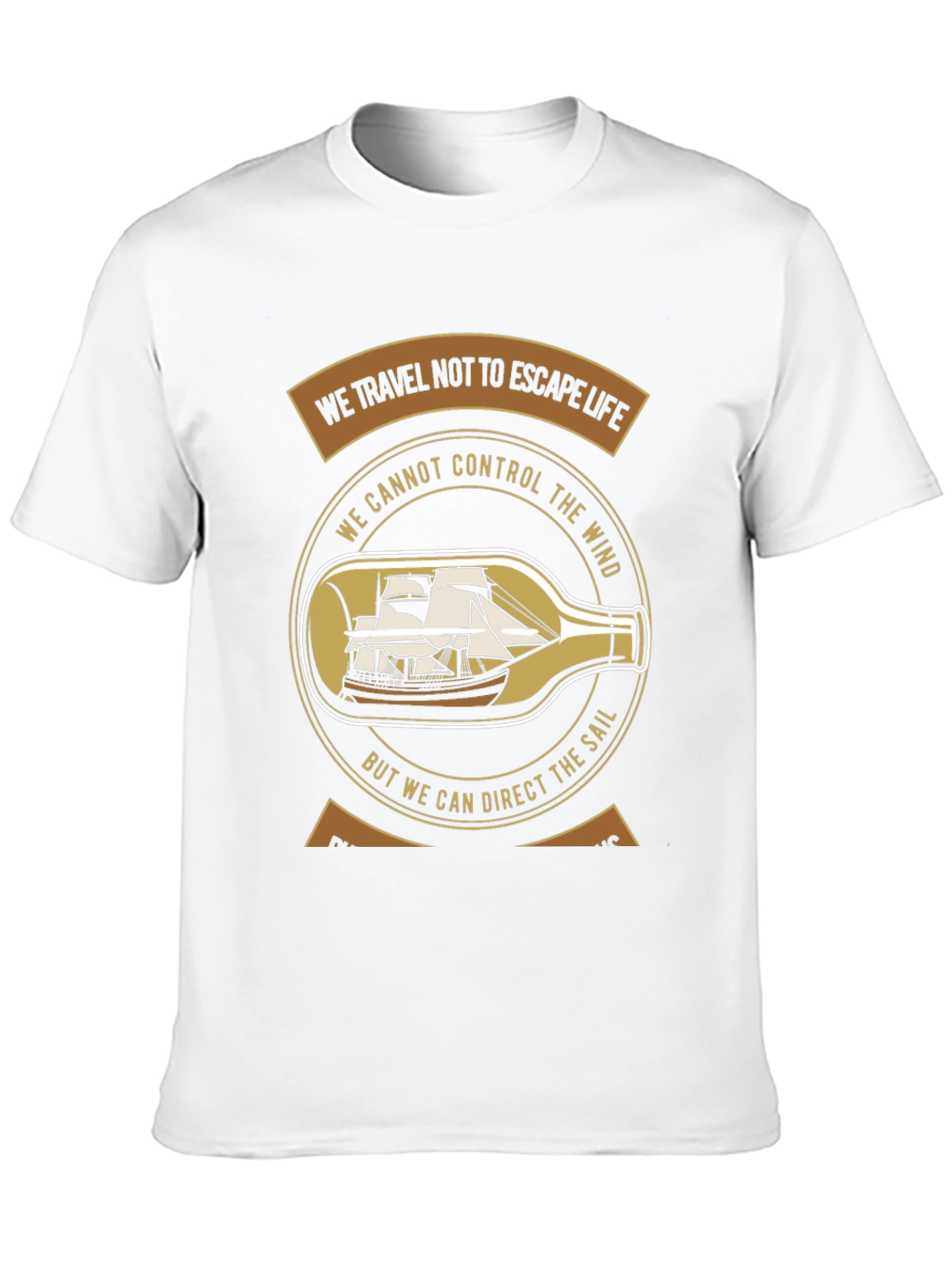 Nautical Philosophy T-Shirt - Sailboat in a Bottle