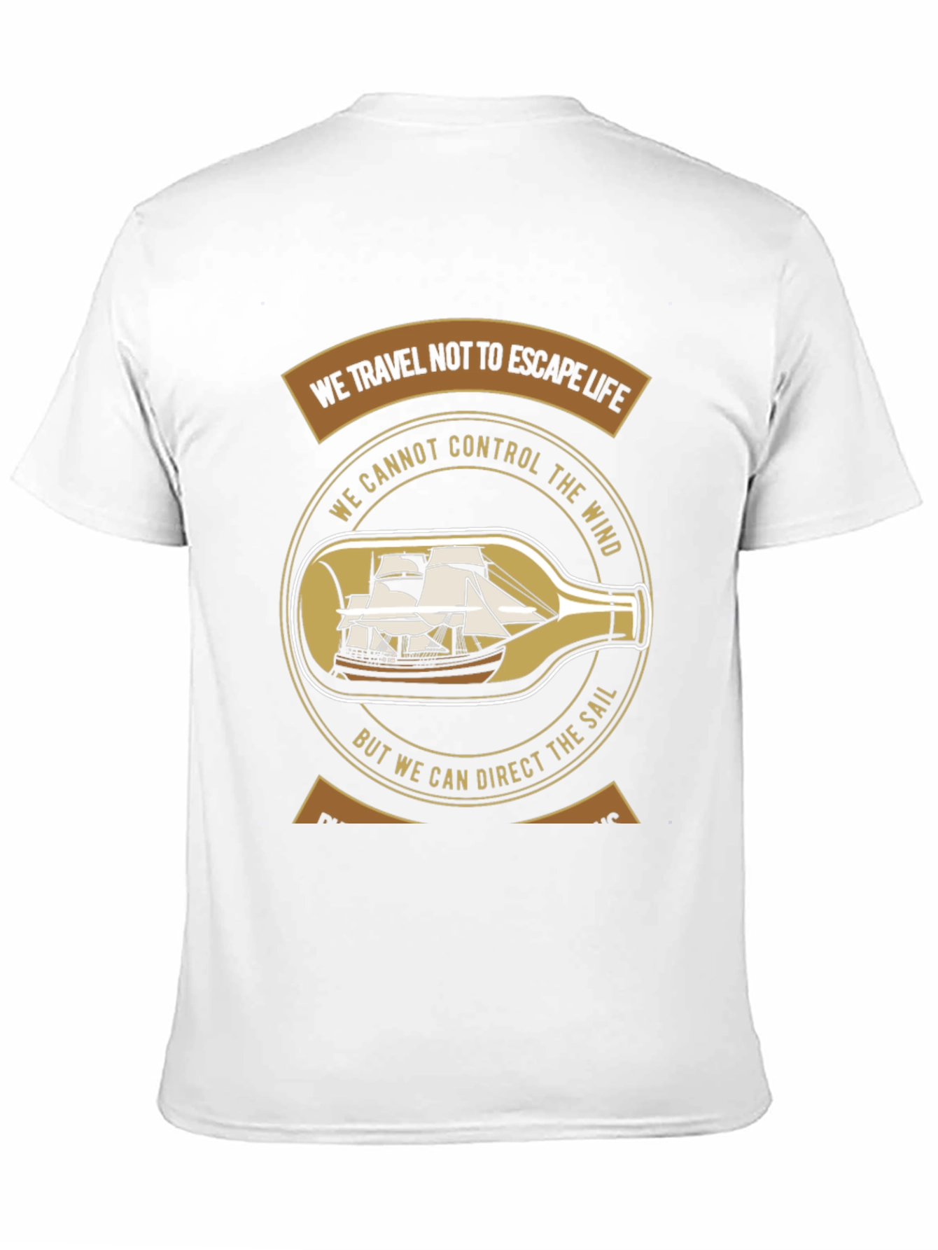 Nautical Philosophy T-Shirt - Sailboat in a Bottle