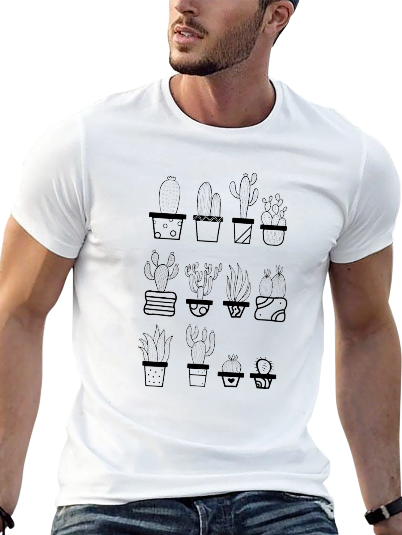 Cactus Plant Graphic Tee - Black Unisex T-Shirt