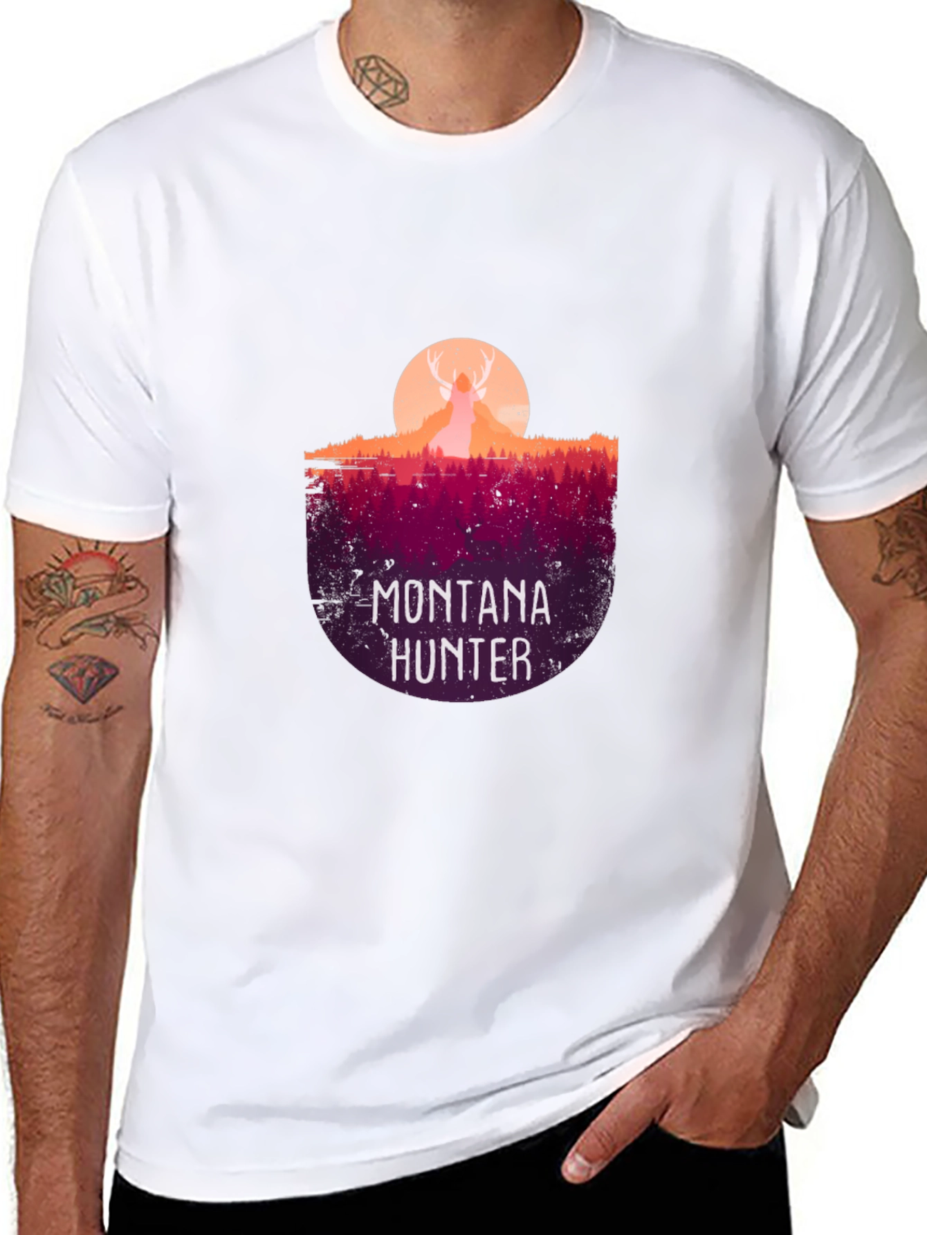 Montana Hunter Graphic Tee - Nature Inspired Design