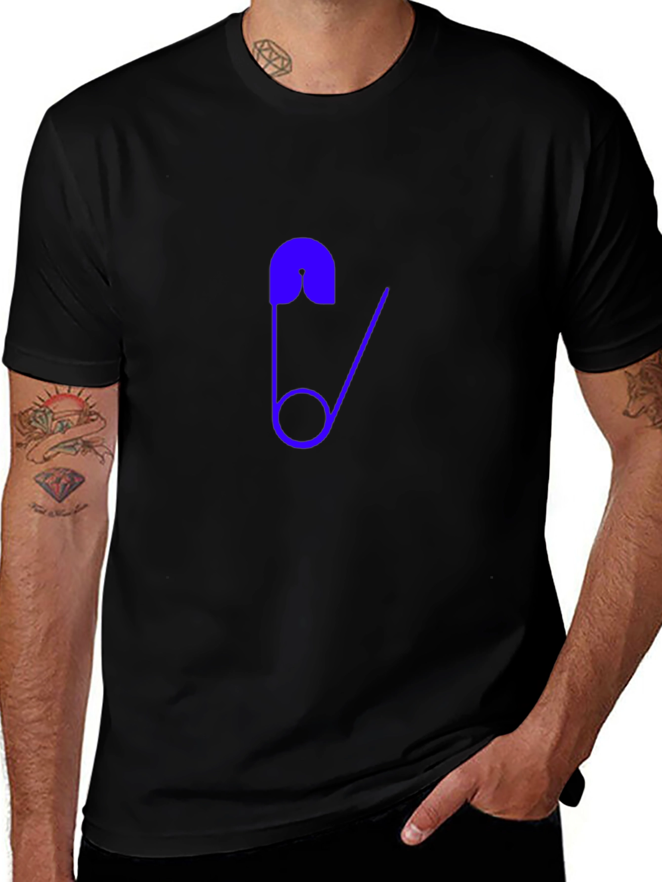 Modern Safety Pin Graphic T-Shirt