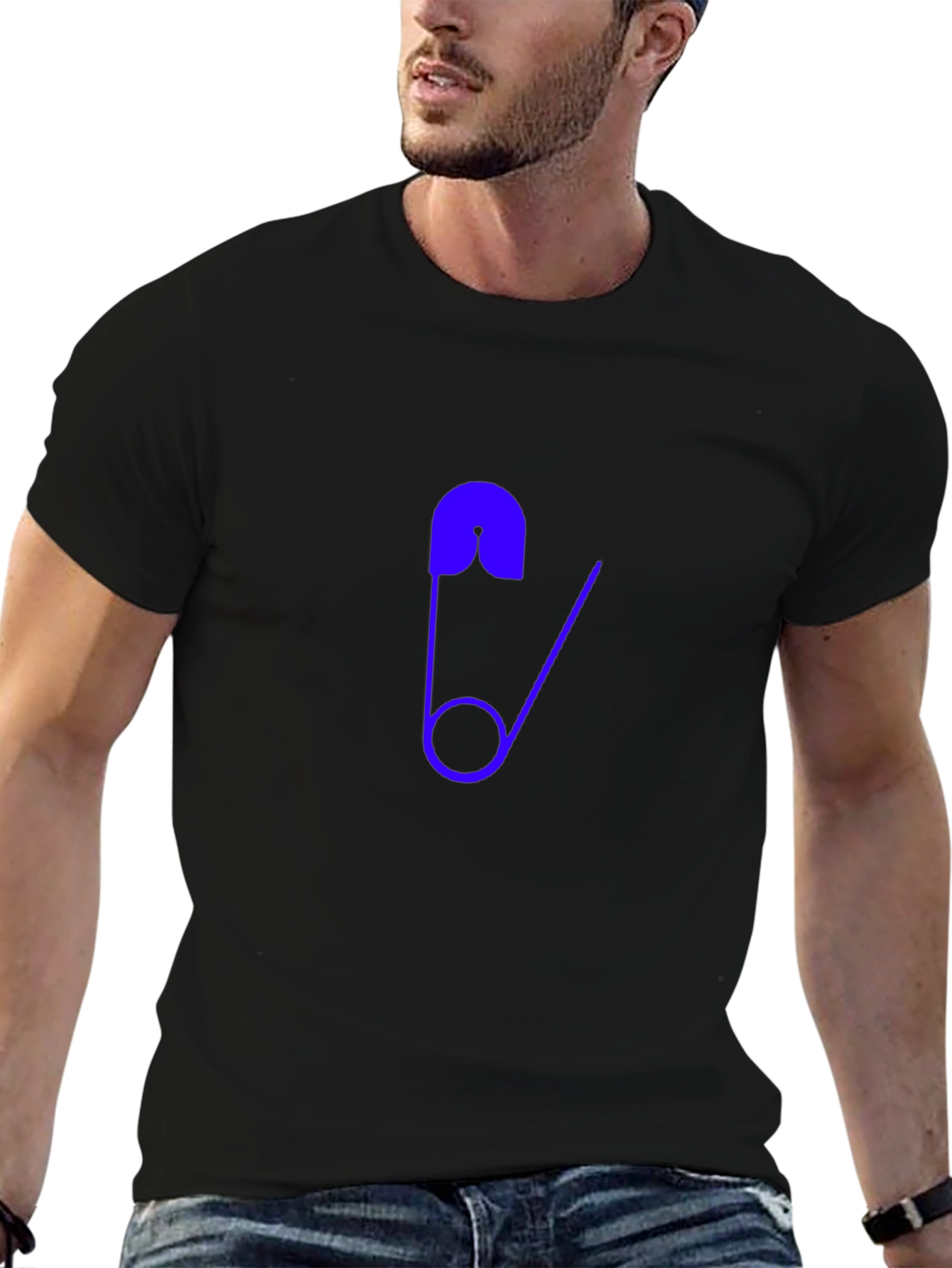 Modern Safety Pin Graphic T-Shirt
