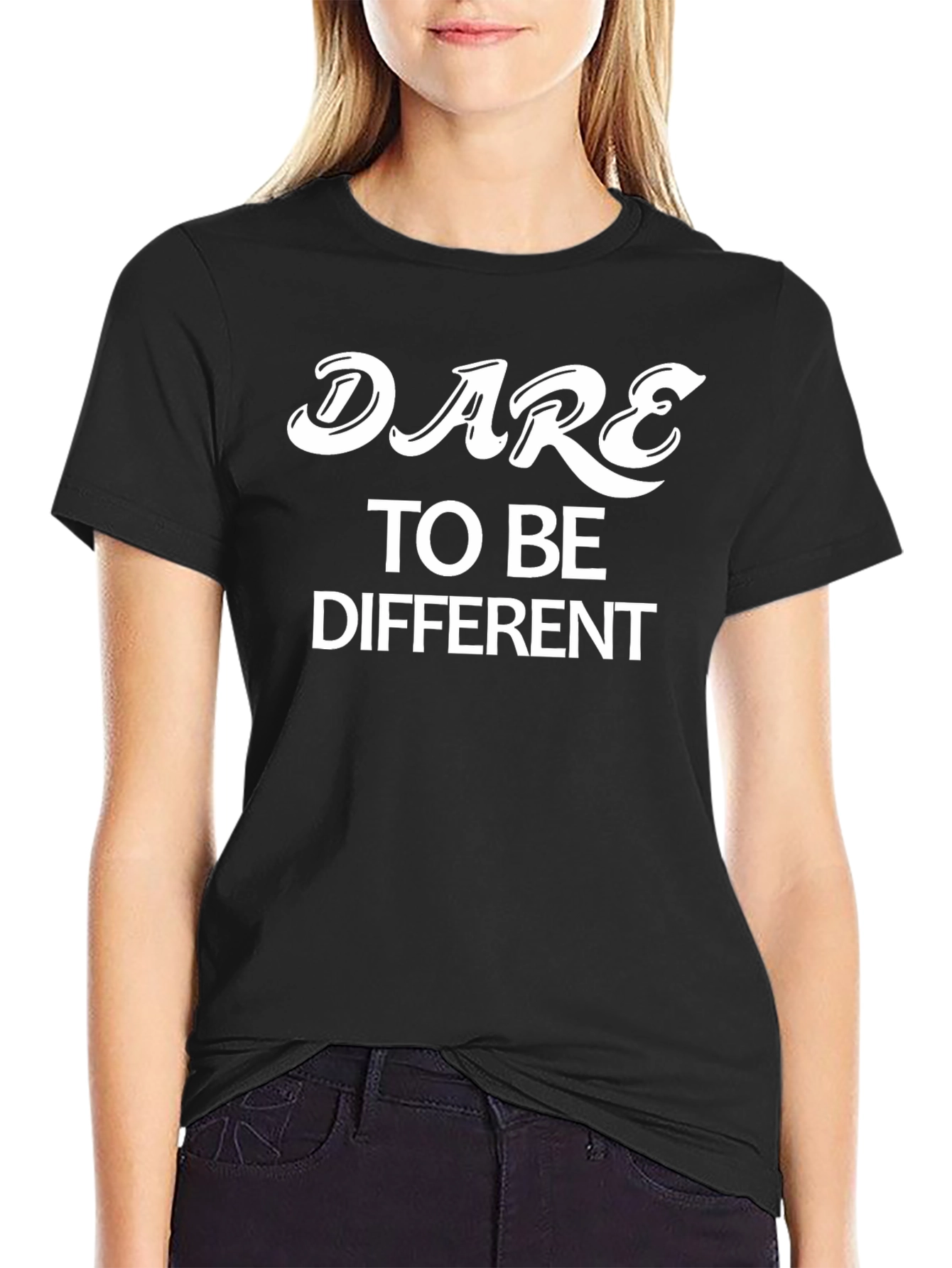 Dare to Be Different Black Graphic T-Shirt